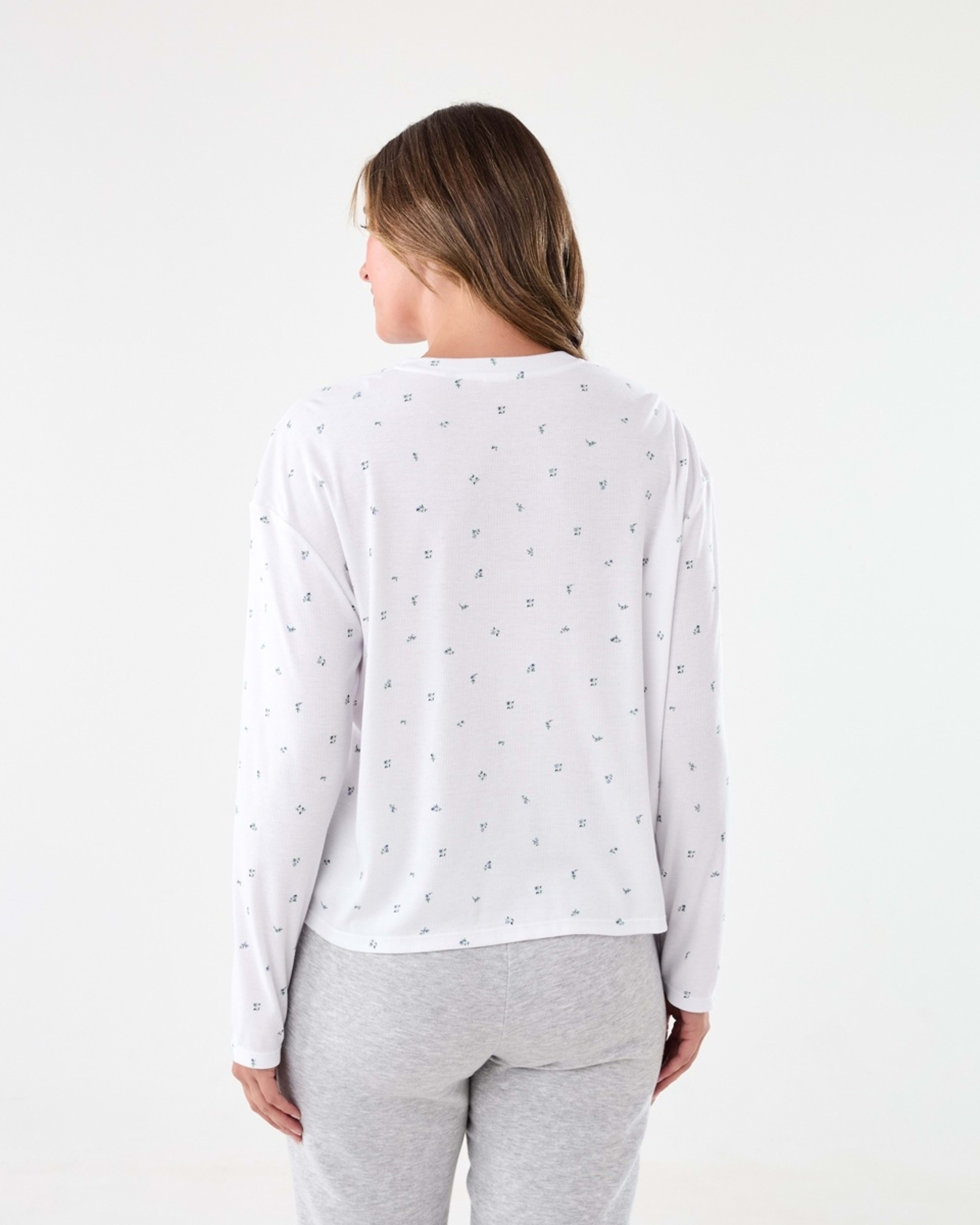 3 Long Sleeve Comfort Rib Top Sm Ditsy W, 3 of 5