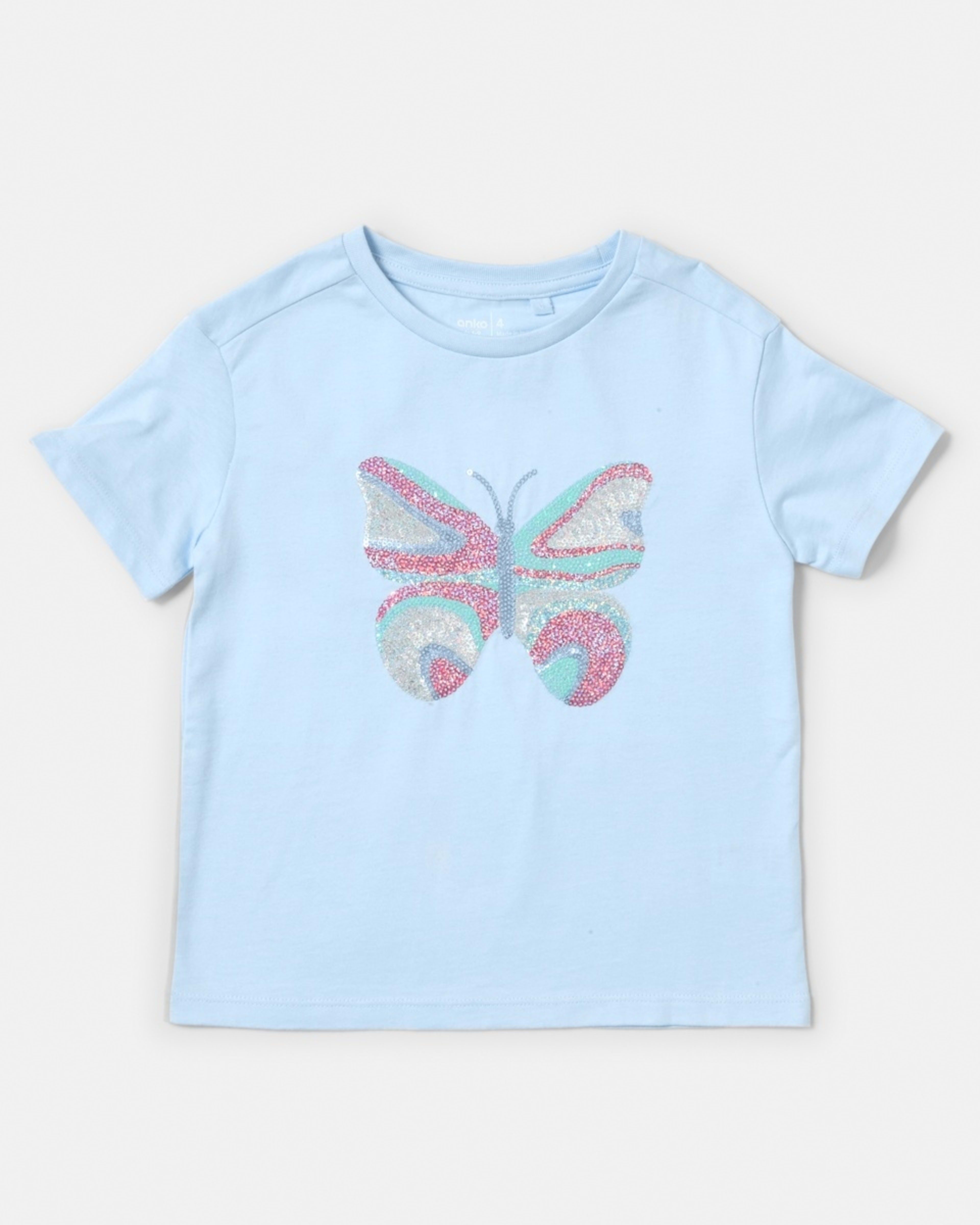 7 Short Sleeve Sequin T-shirt Butterfly, 7 of 8