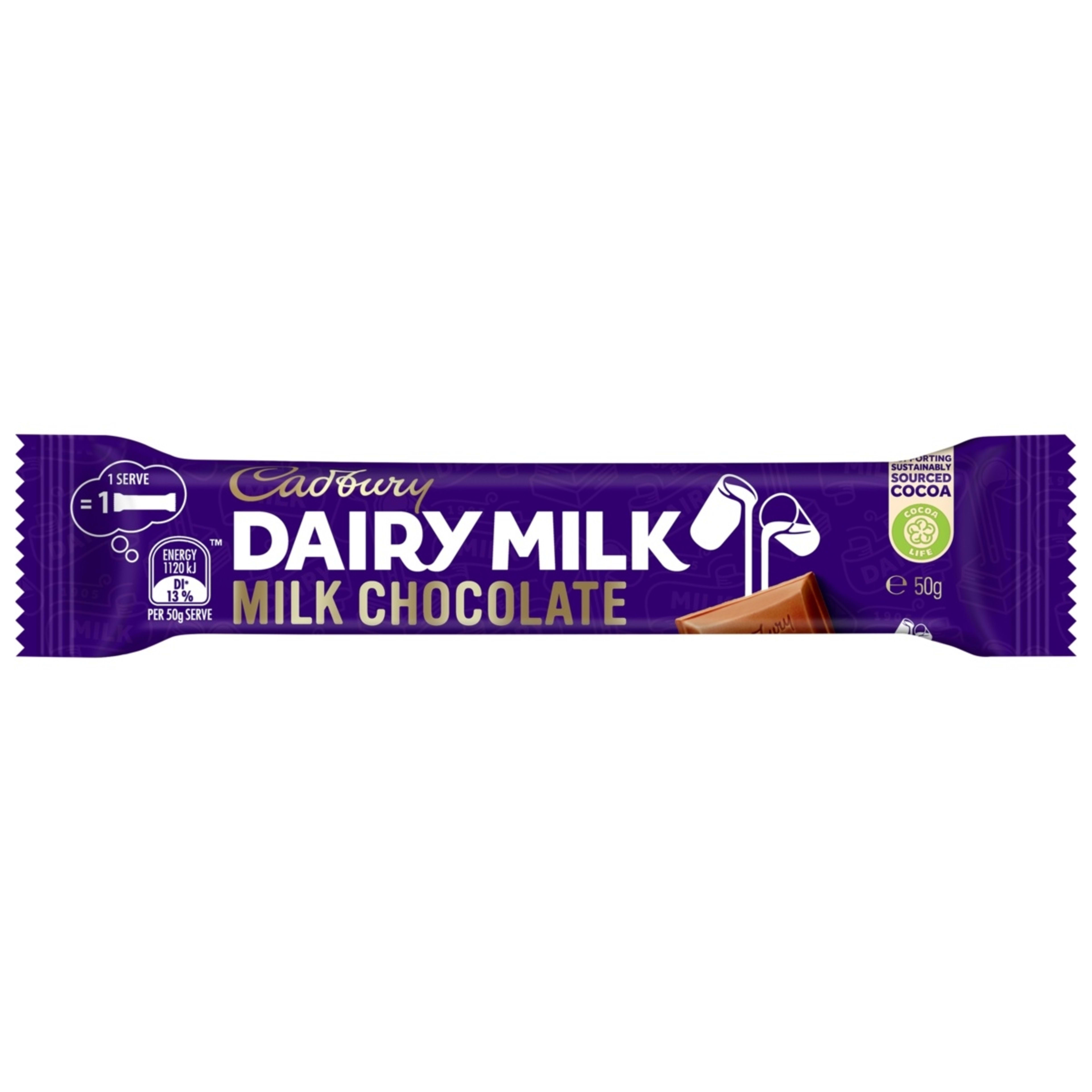 1 Cadbury Dairy Milk Chocolate Bar 50g