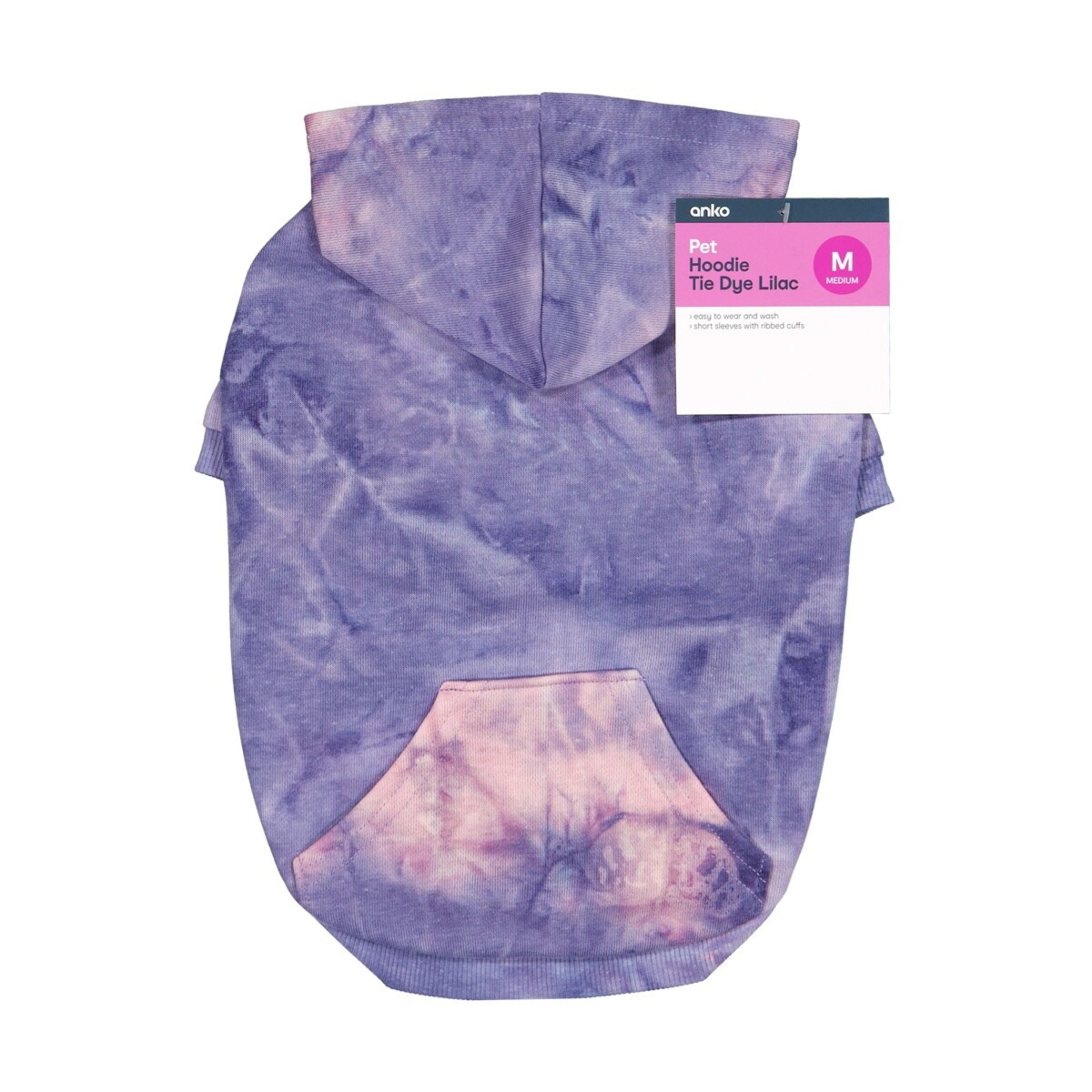 10 Pet Hoodie Tie-Dye - Medium, Lilac, 10 of 10