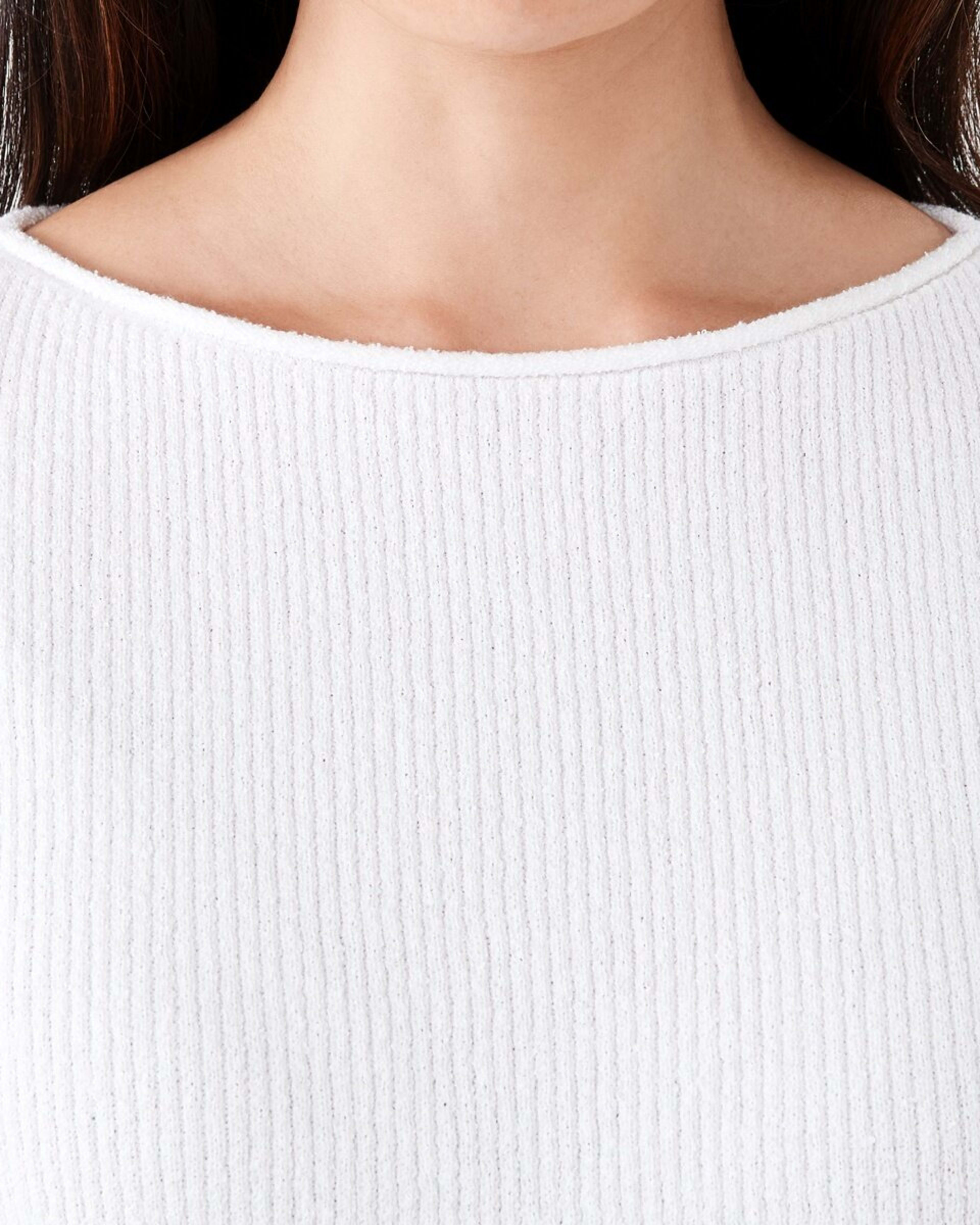 6 Textured Boat Neck Jumper WHITE, 6 of 6