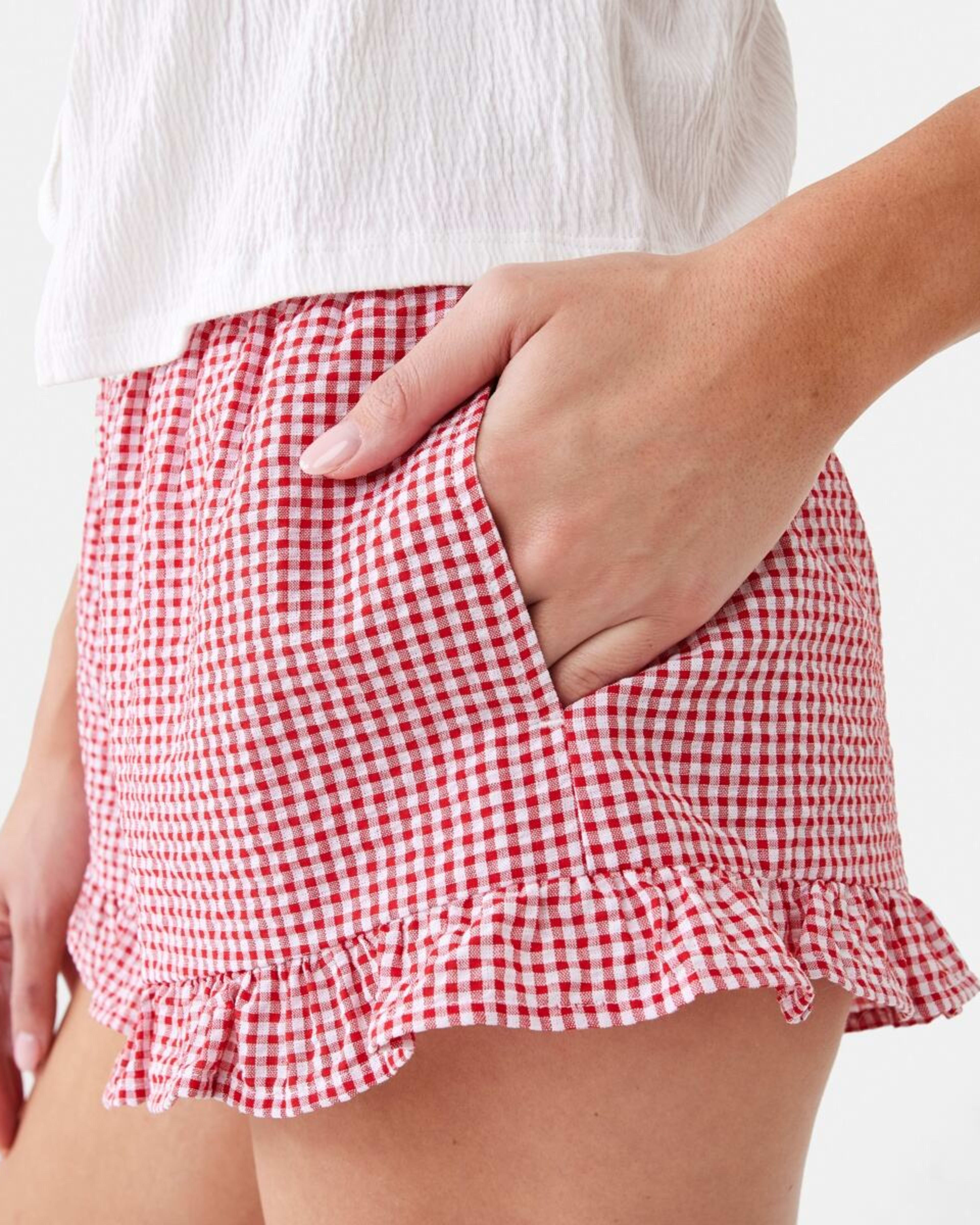 5 Frill Hem Shorts MINI GINGHAM STRAWBERRY, 5 of 8