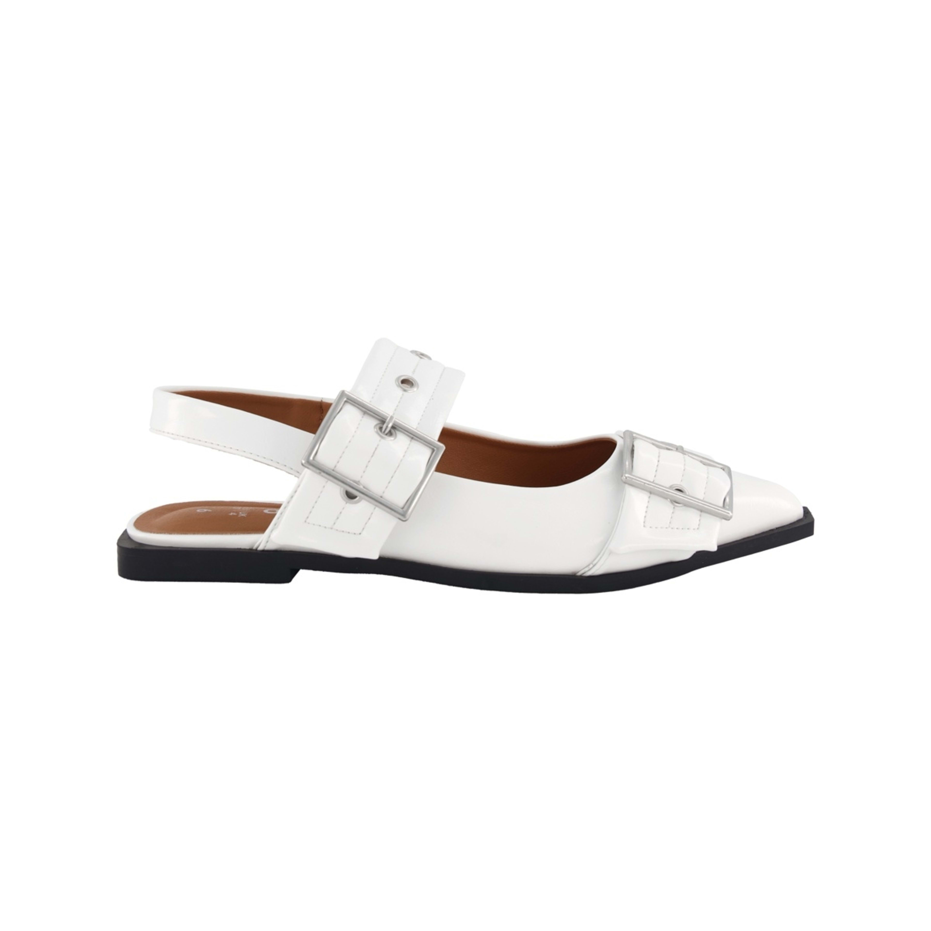 1 Buckle Slingback Ballet Flats White, 1 of 3