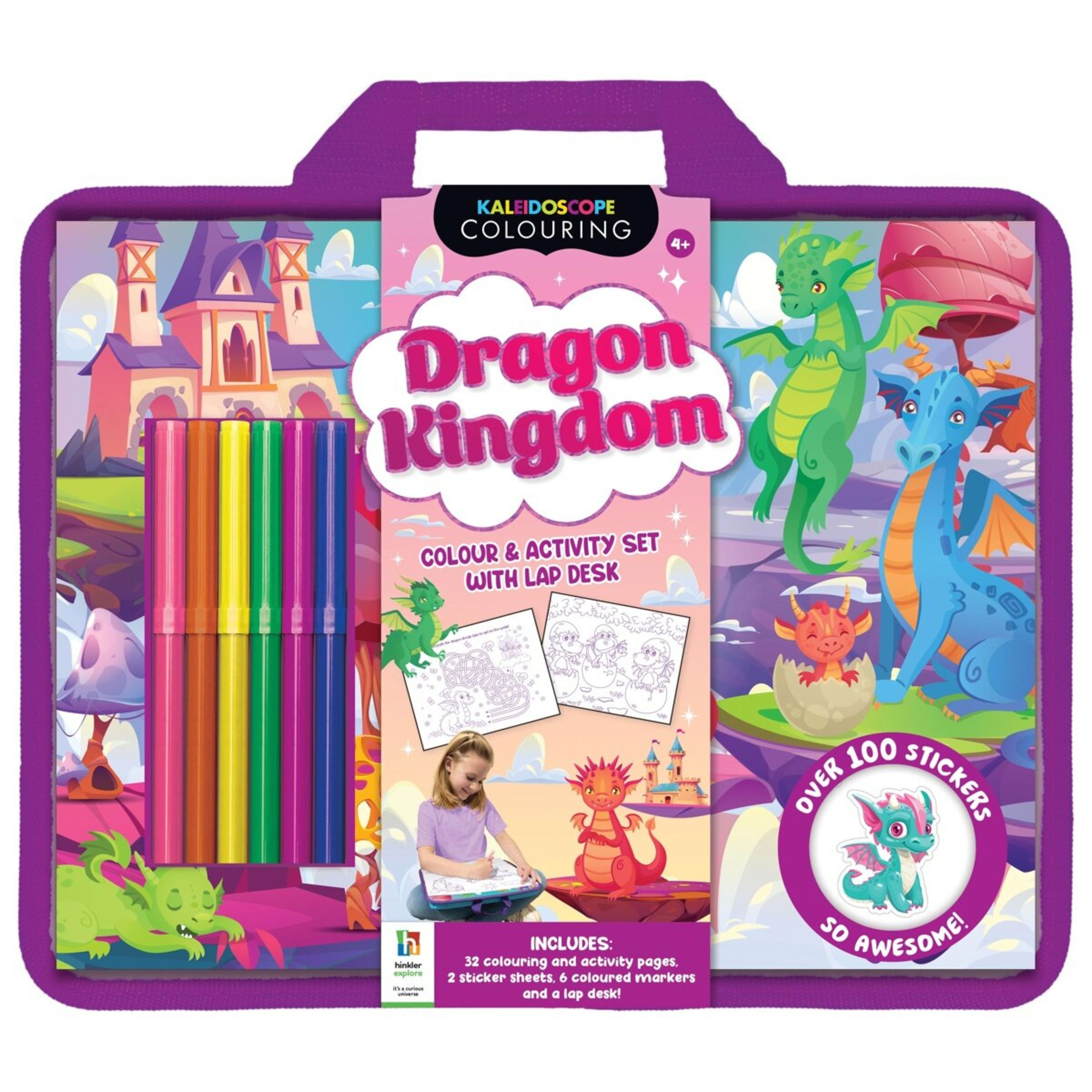 1 Kaleidoscope Colouring: Dragon Kingdom Colour and Activity Set with Lap Desk - Book