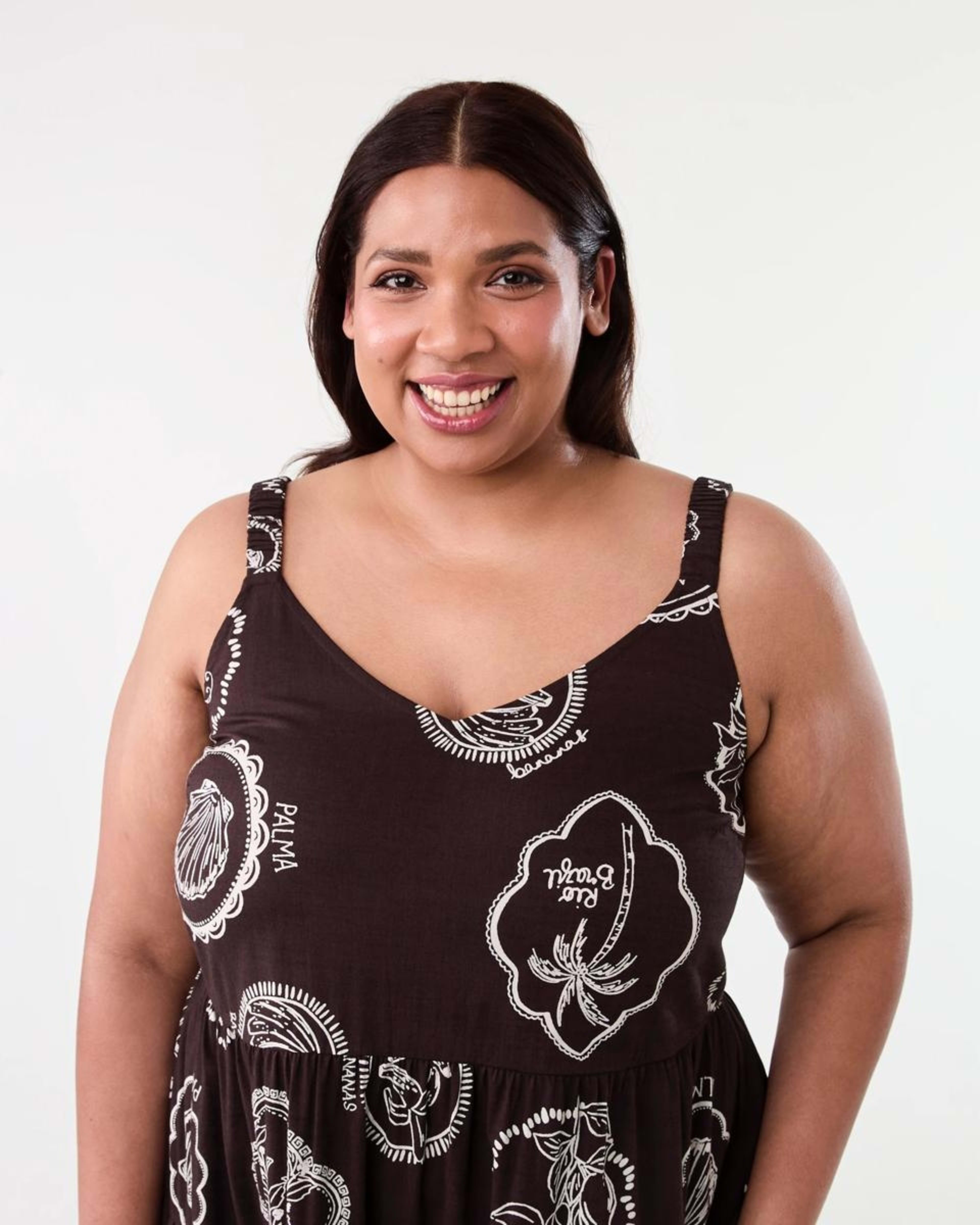 3 Curve Sleeveless Tiered Maxi Dress Sol Plum, 3 of 7