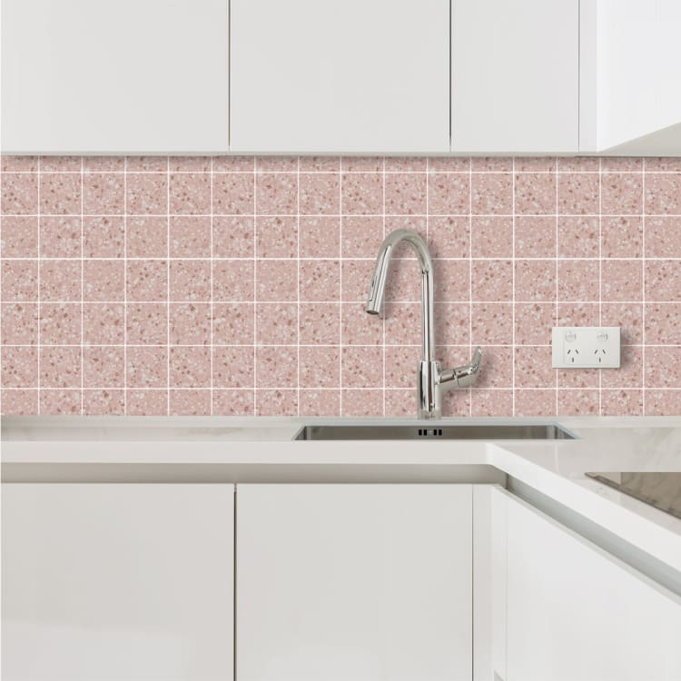 5 Pack Self Adhesive 3D Tiles Pink Terrazzo Kmart