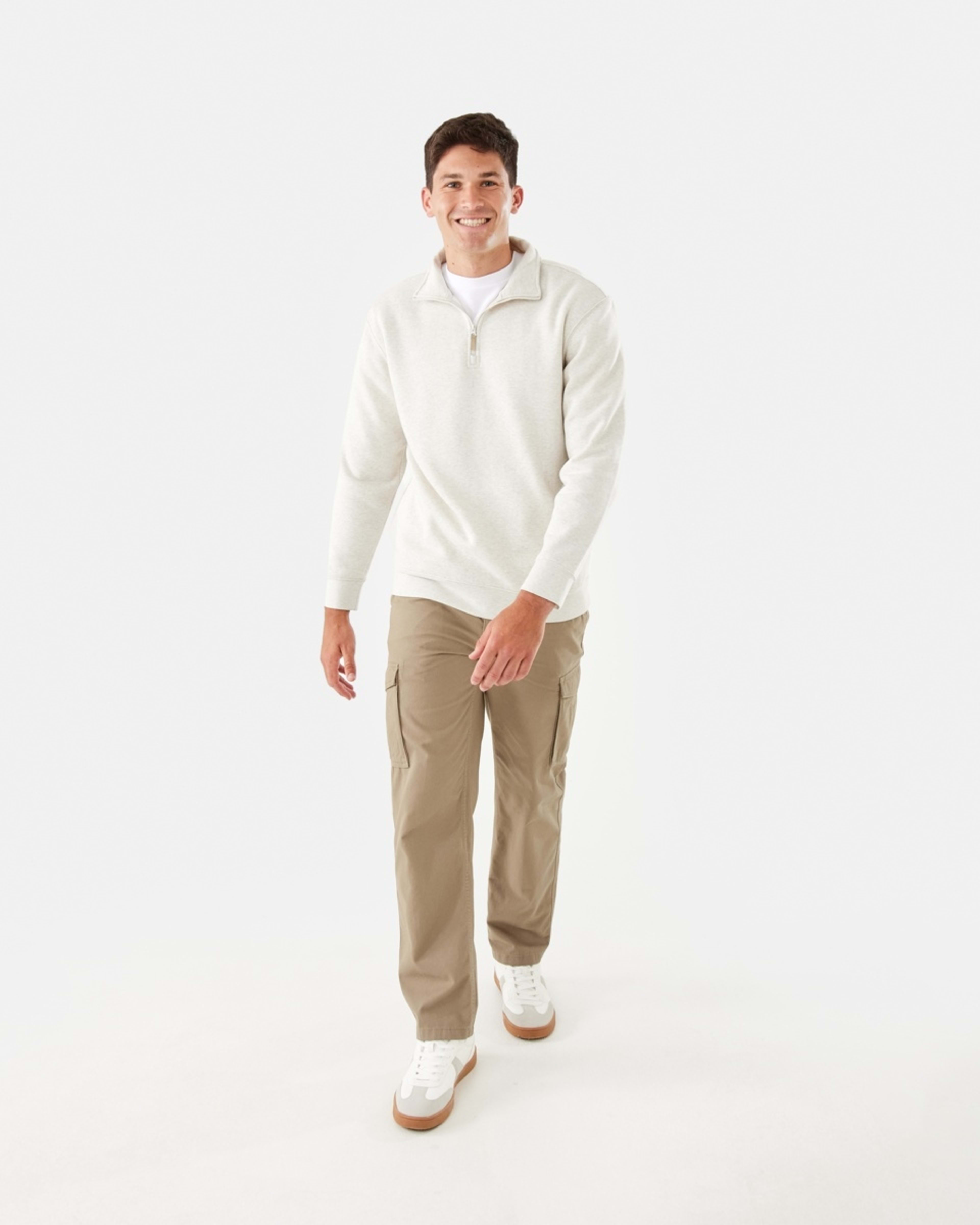 2 1/4 Zip Sweatshirt Bge Oatml, 2 of 7