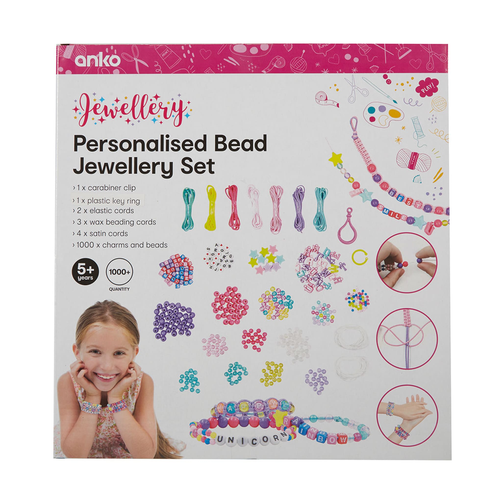 Personalised Bead Jewellery Set Kmart