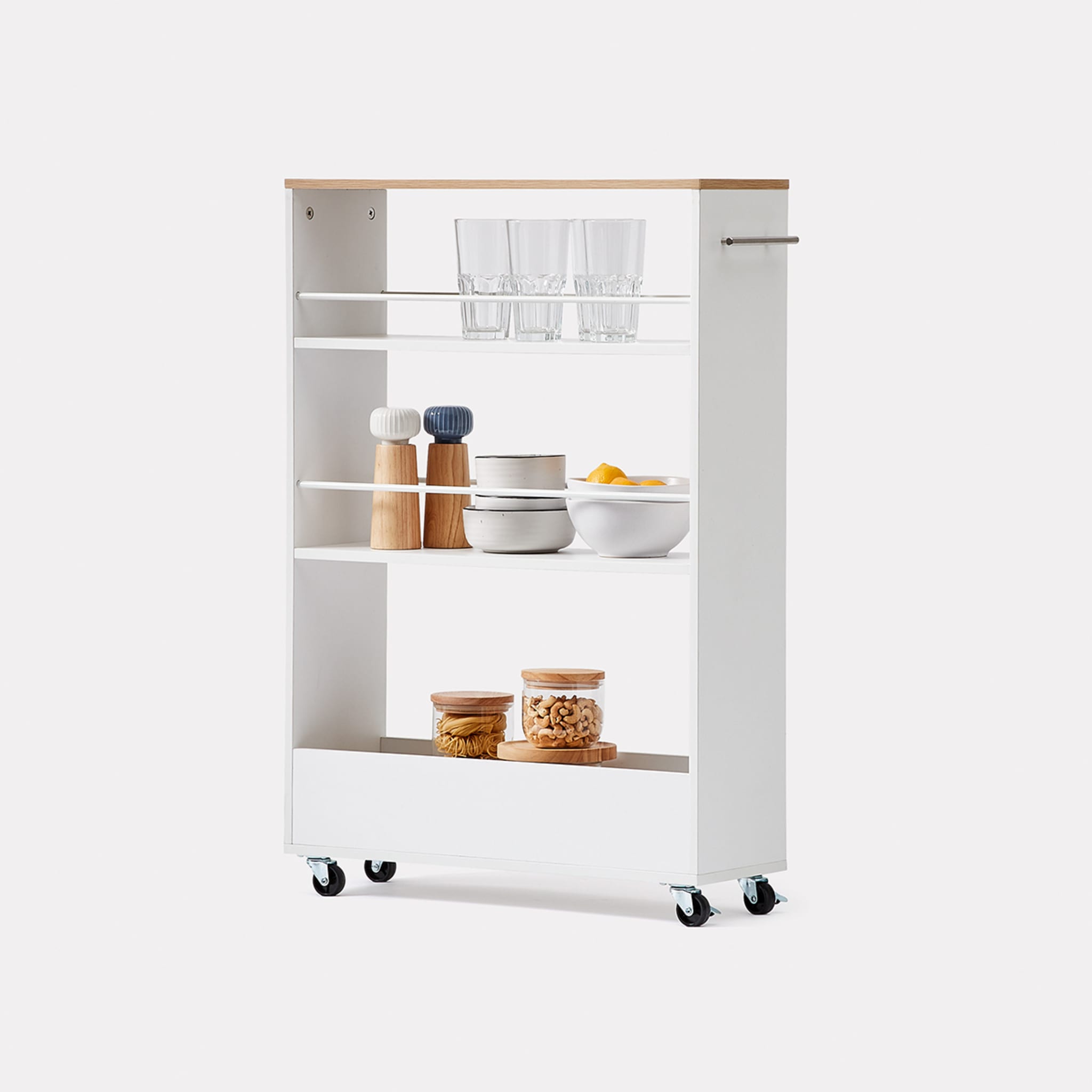 White Slimline Trolley Kmart