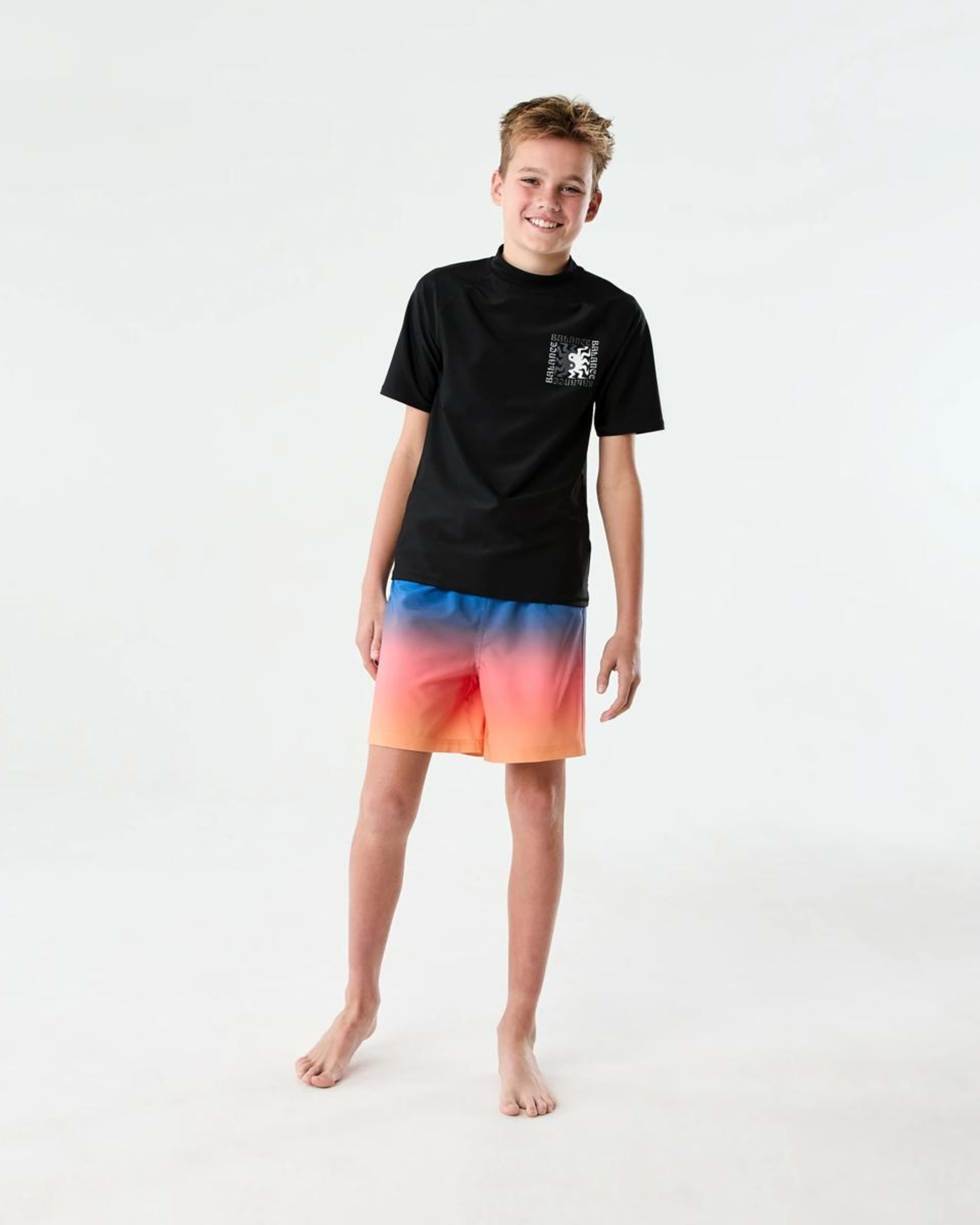 6 Longline Printed Swim Shorts SUNDOWN OMBRE DEEP SEA BLUE, 6 of 6