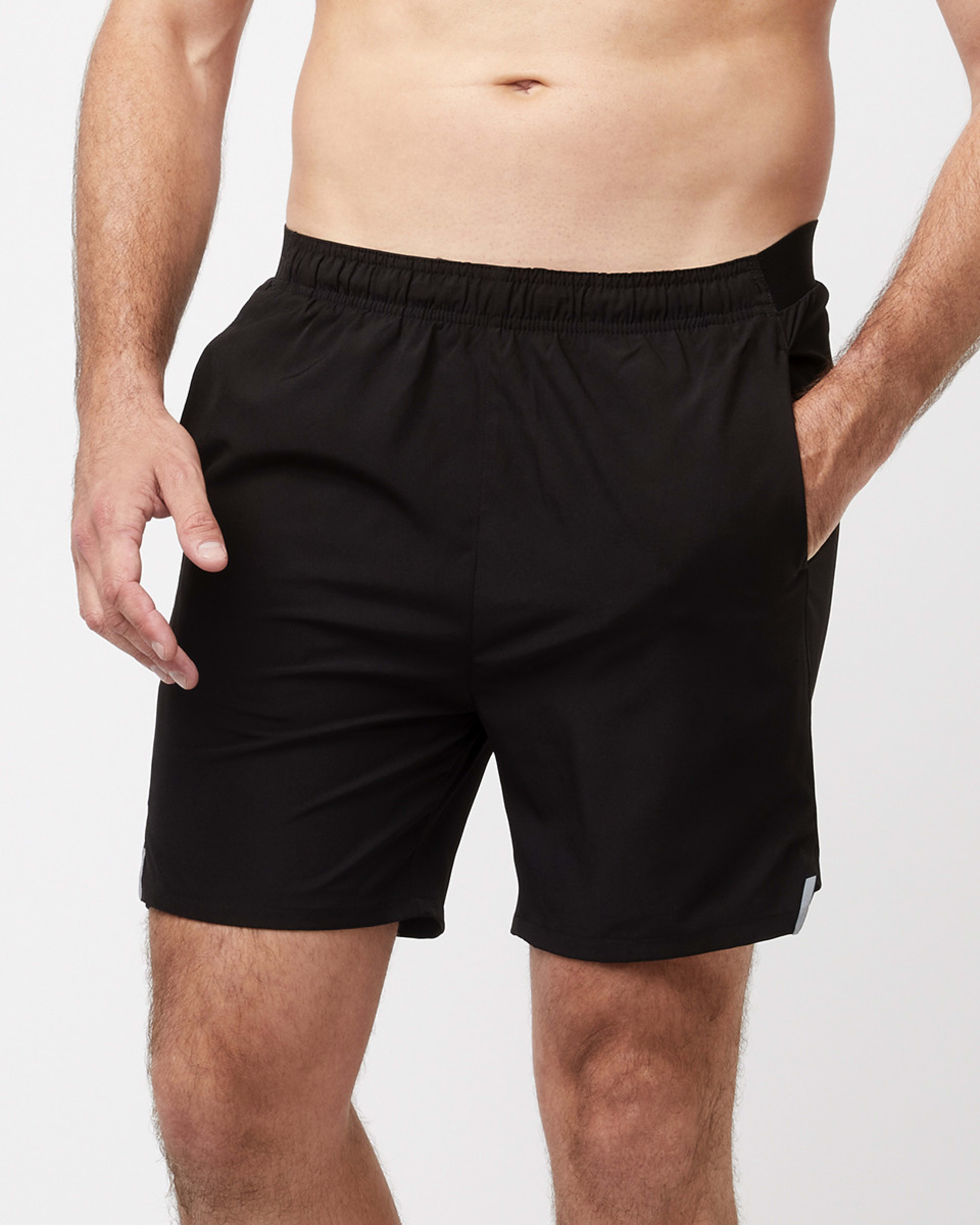 1 Active Mens Dual Layer Shorts Black, 1 of 8