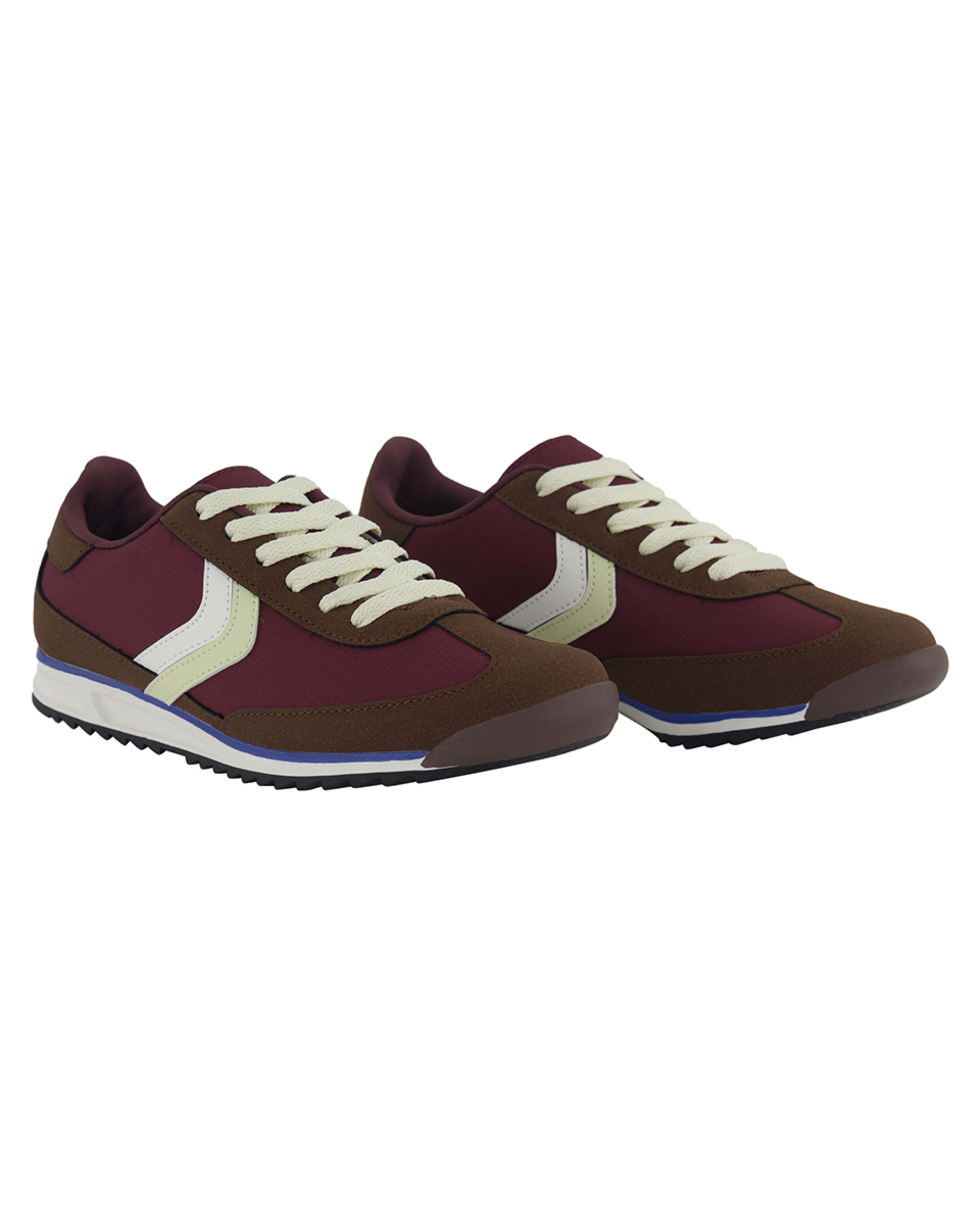 2 Retro Nylon Sneakers BURGUNDY, 2 of 5