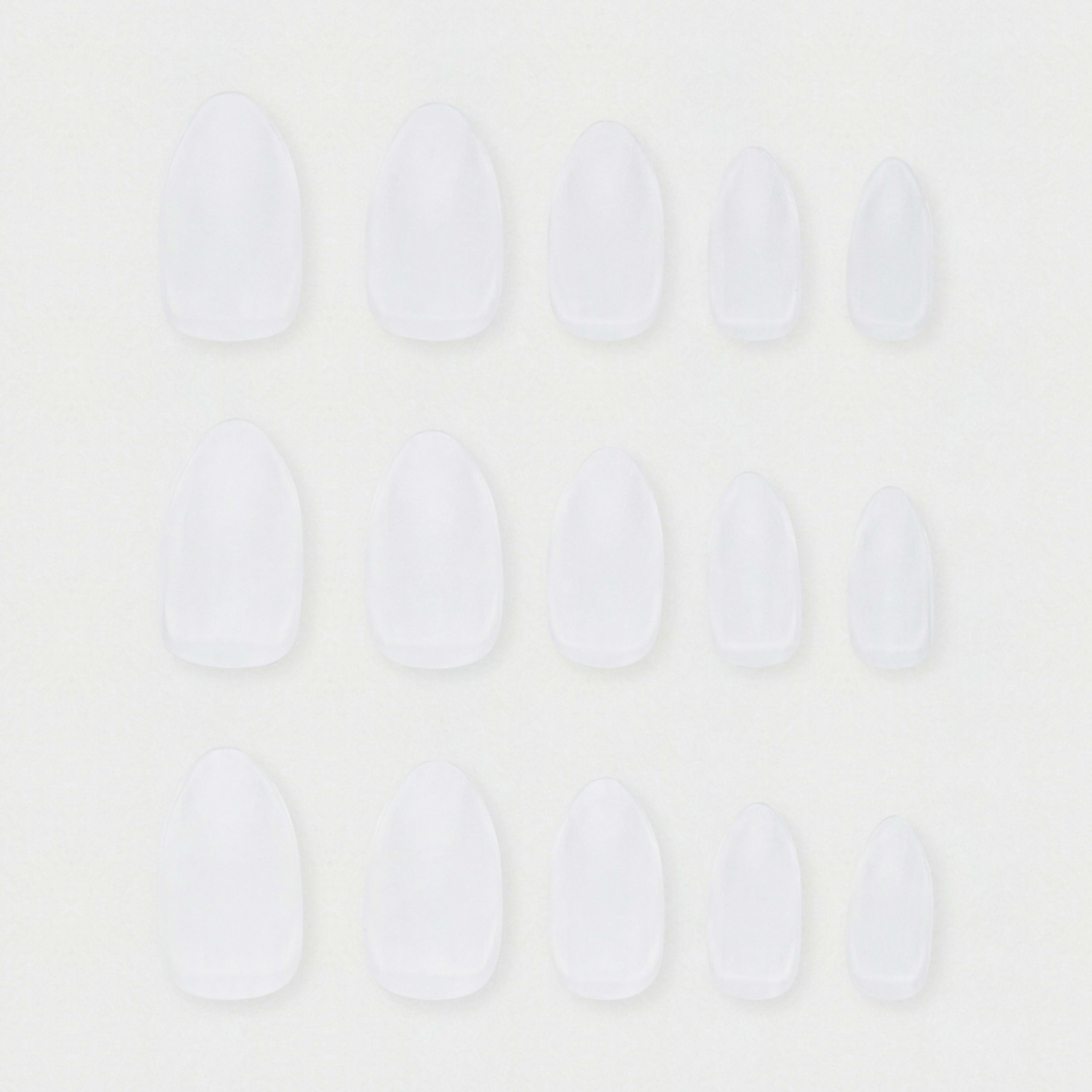 OXX Cosmetics 200 Pack False Nails with Adhesive - Almond Shape, Clear ...