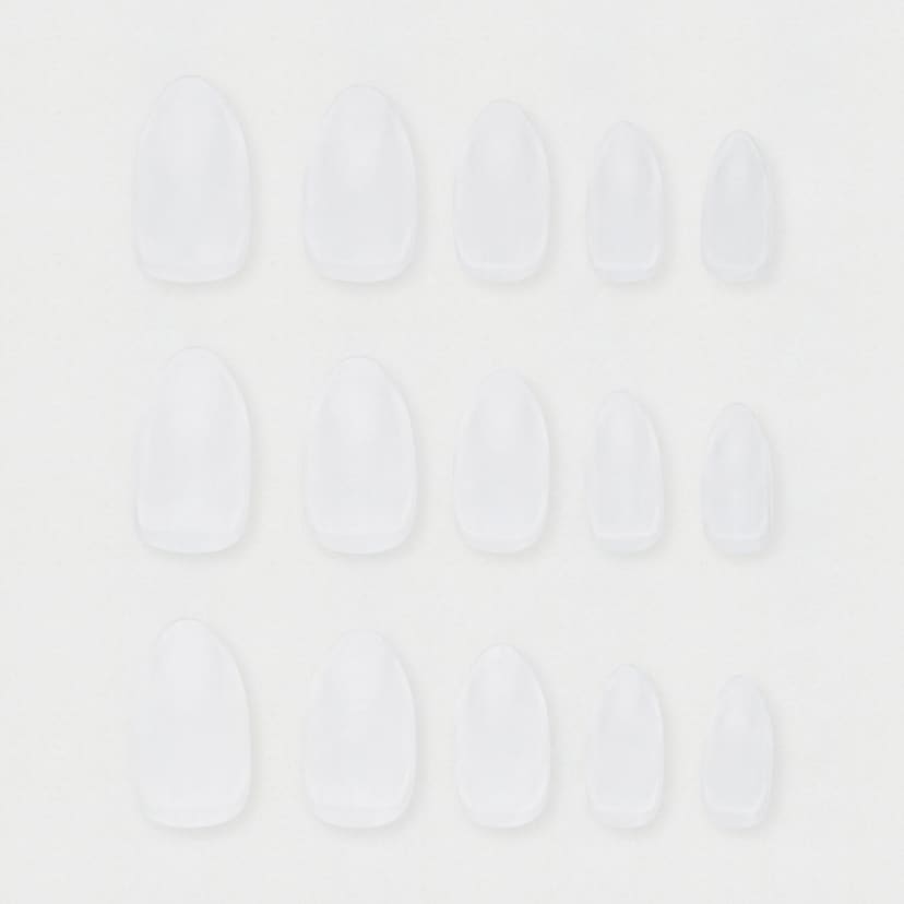 OXX Cosmetics 200 Pack False Nails with Adhesive - Almond Shape, Clear ...