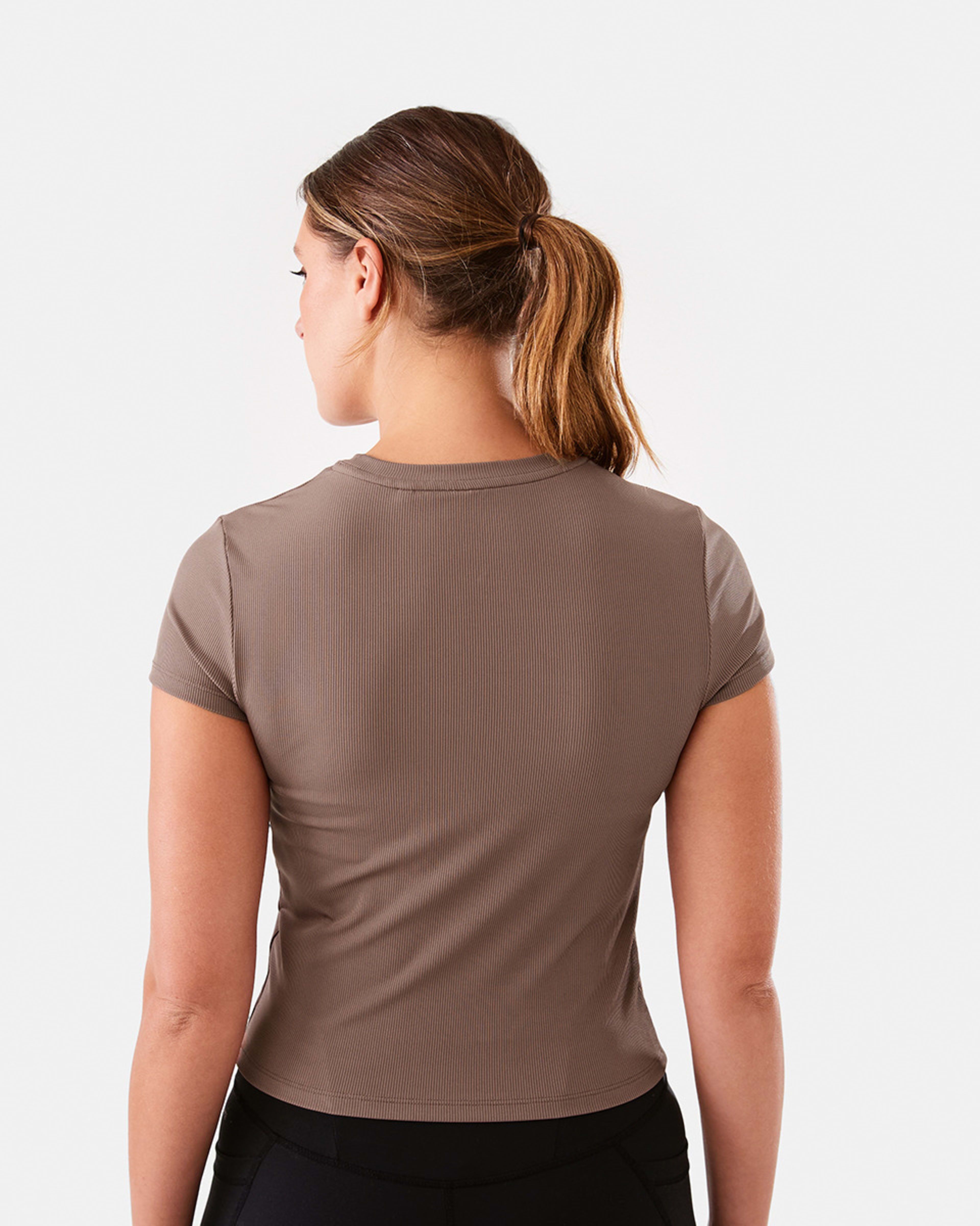 3 Active Womens Rib T-shirt Wd Taupe, 3 of 6