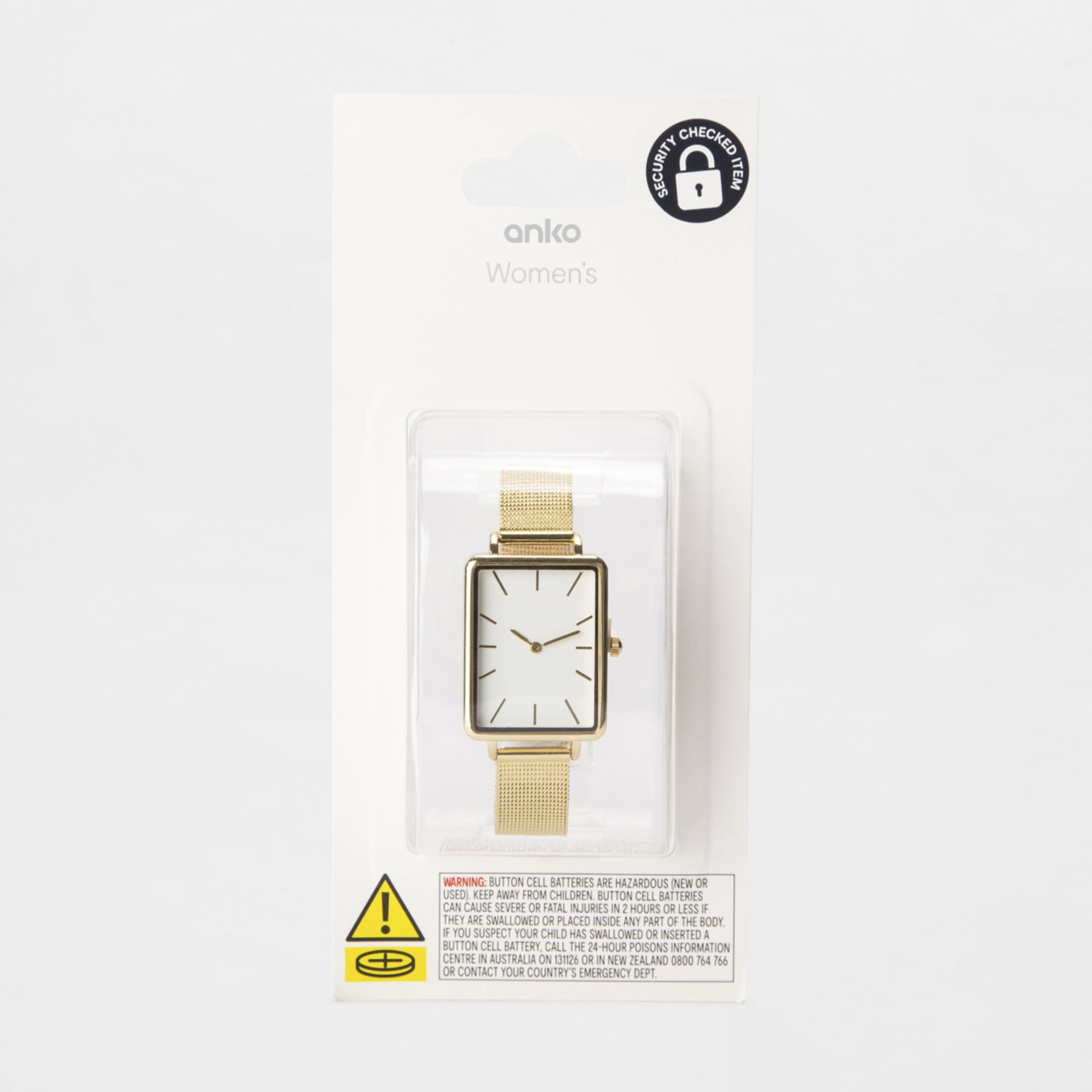 Womens Rectangle Watch Gold Look Kmart NZ