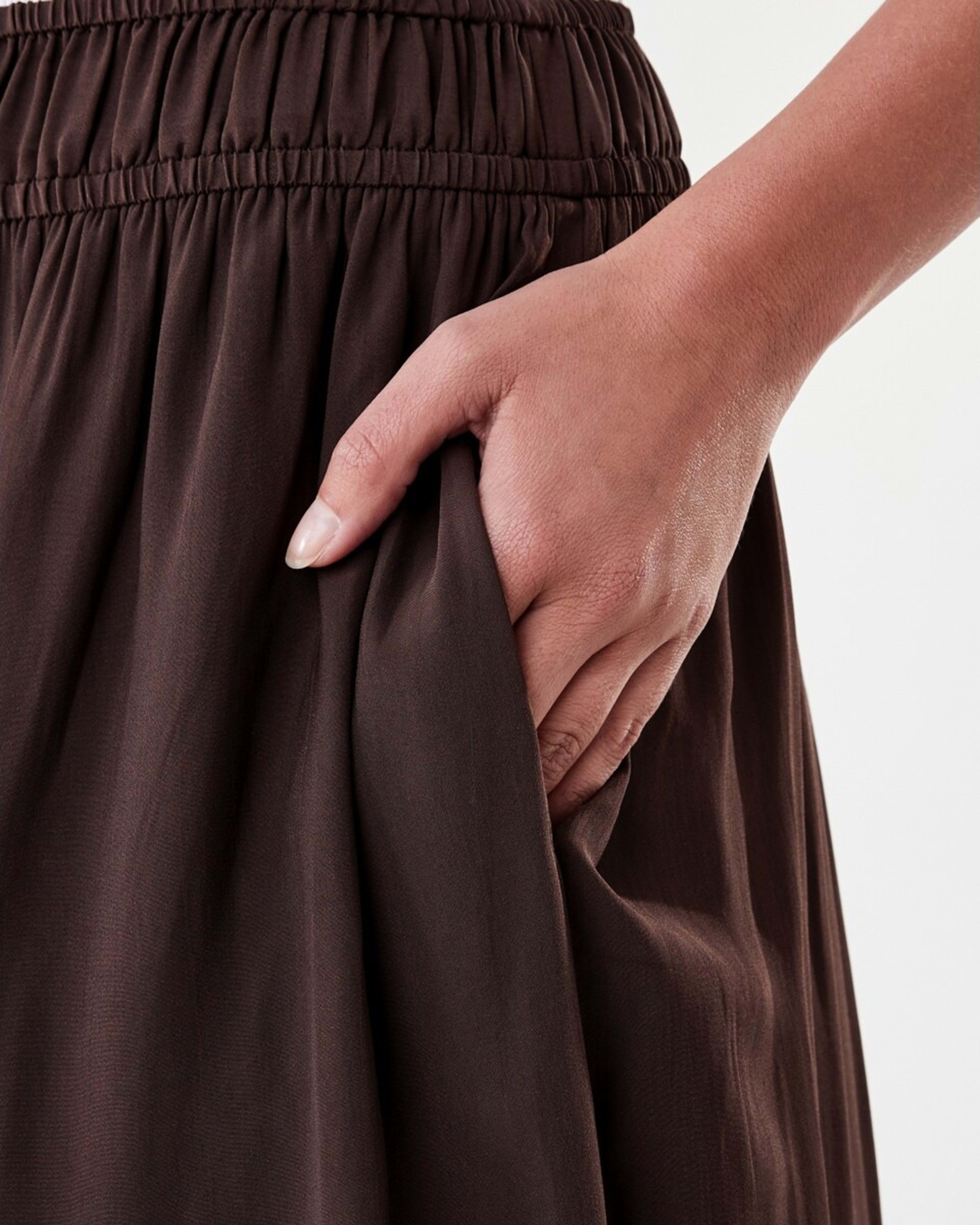 5 Sheer Flowy Maxi Skirt Melt Brown, 5 of 6