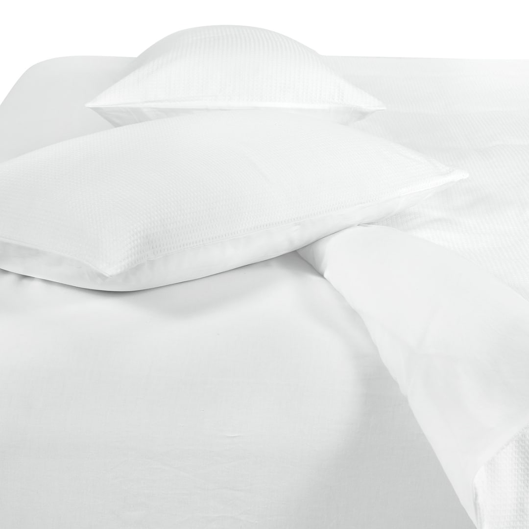 Waffle Cotton Quilt Cover Set Double Bed, White Kmart