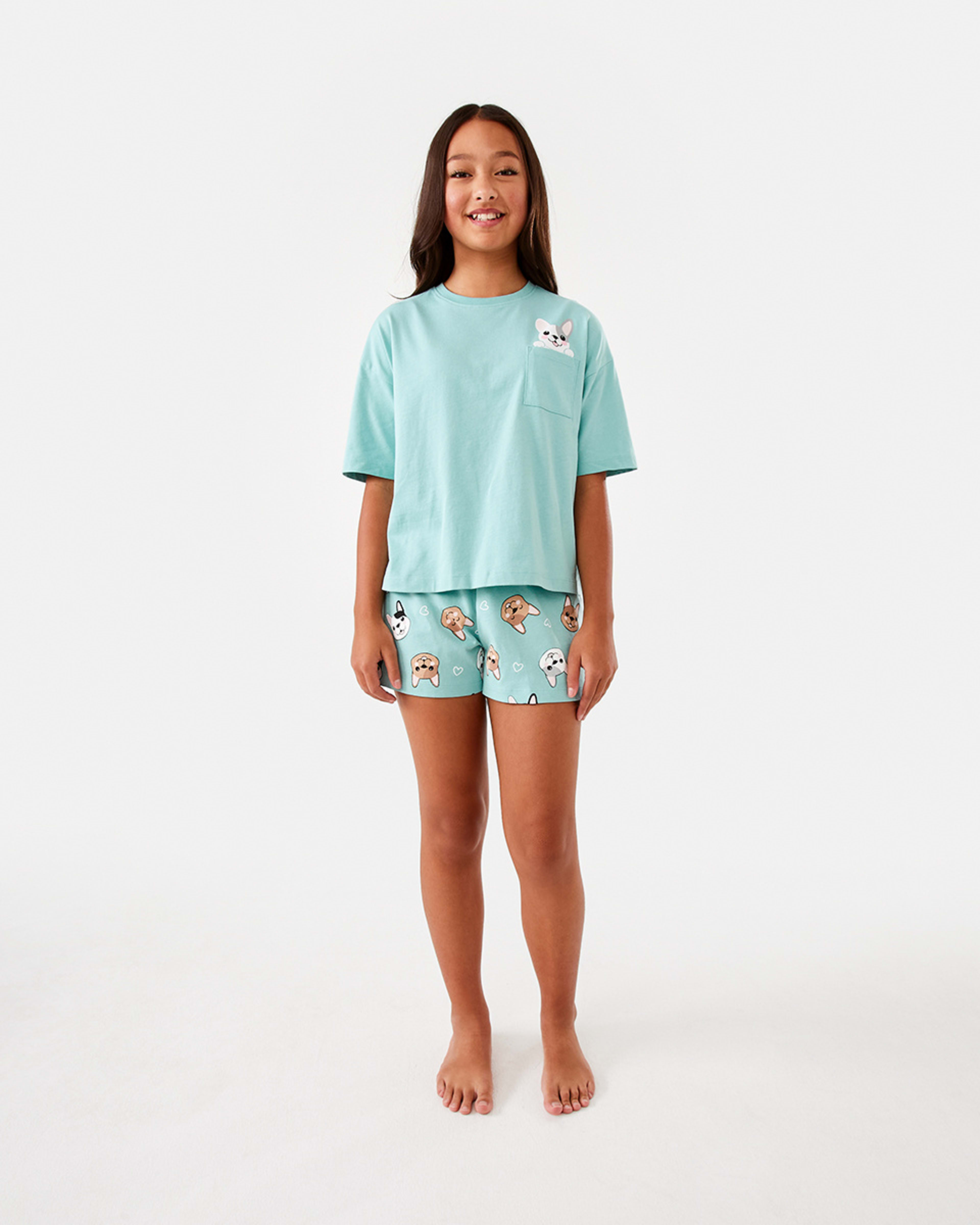 5 Short Sleeve Jersey Knit Pyjama Set Doggemblu, 5 of 10