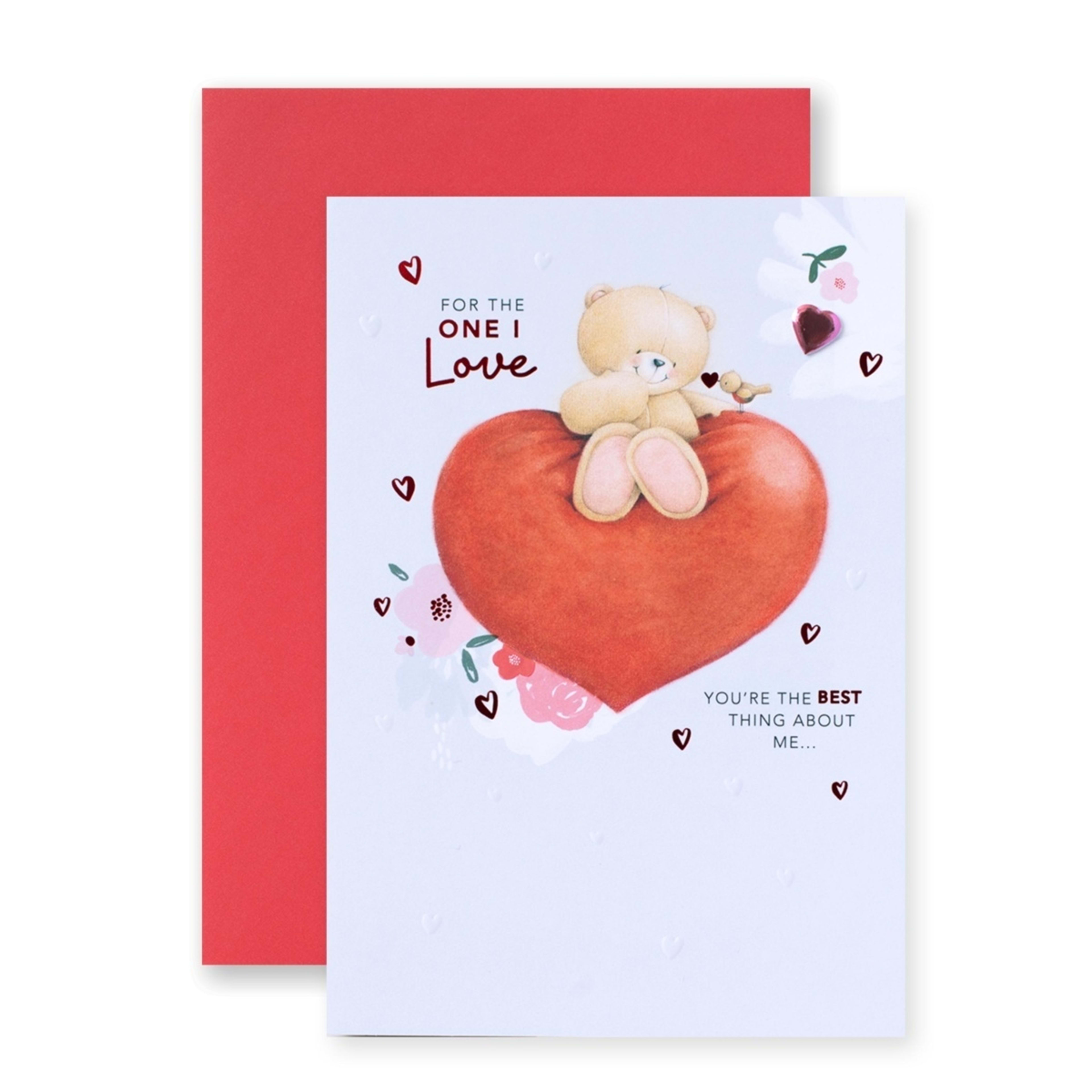1 Hallmark Valentine's Day Forever Friends Card - For The One I Love, You're The Best Thing About Me..., 1 of 3