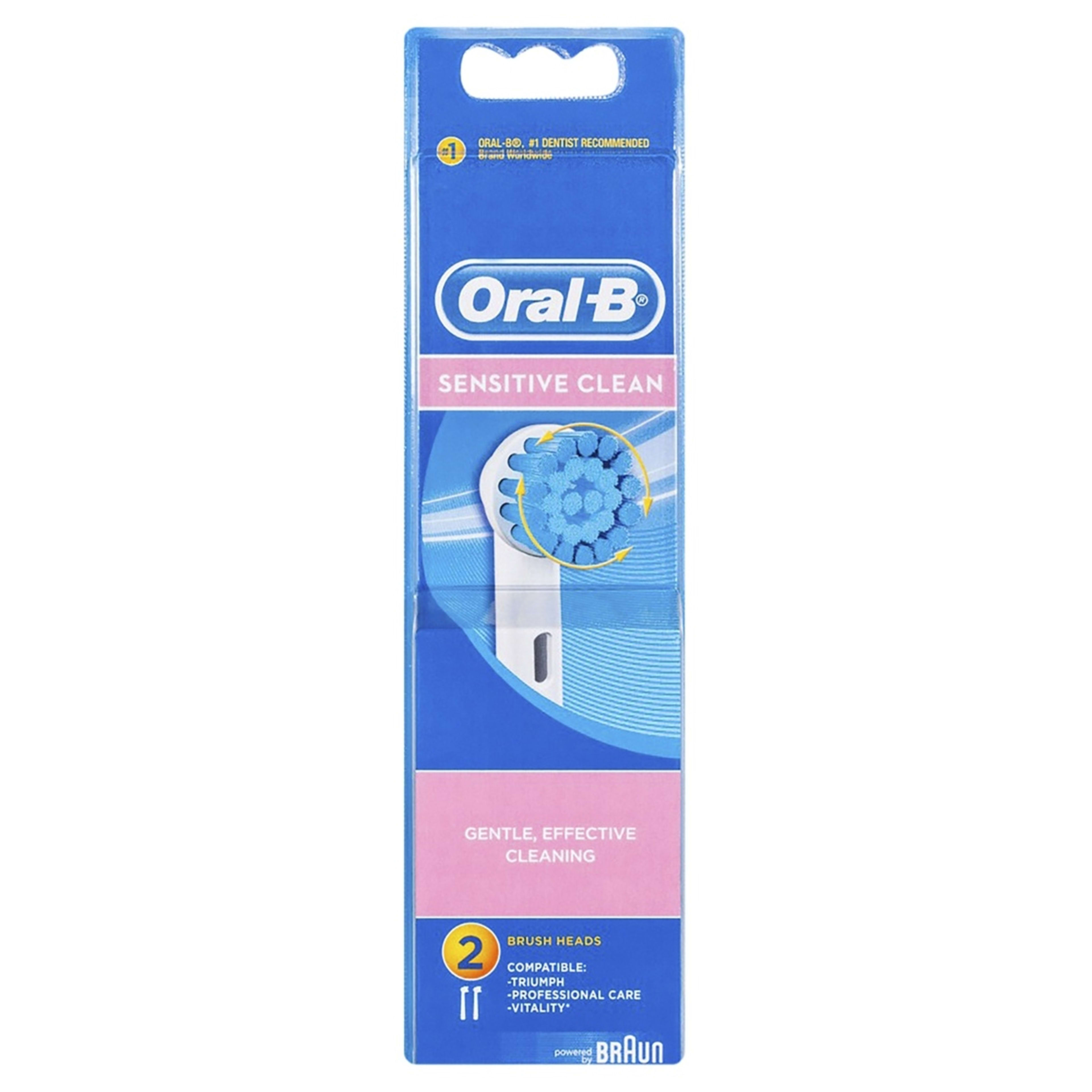 2 Oral-B 2 Pack Sensitive Clean Brush Heads, 2 of 9