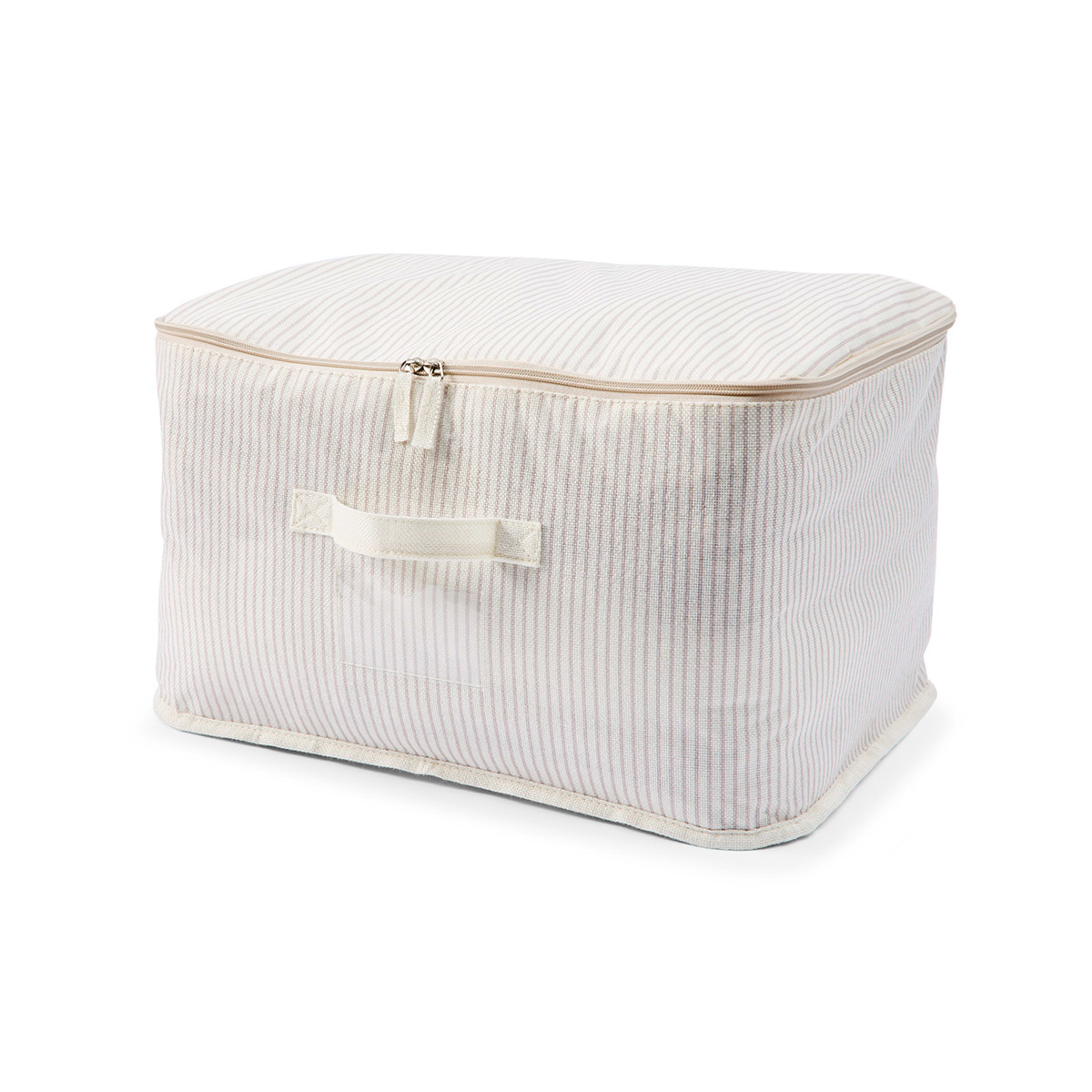 3 Linen Look Storage Bag - Large, Striped, 3 of 7