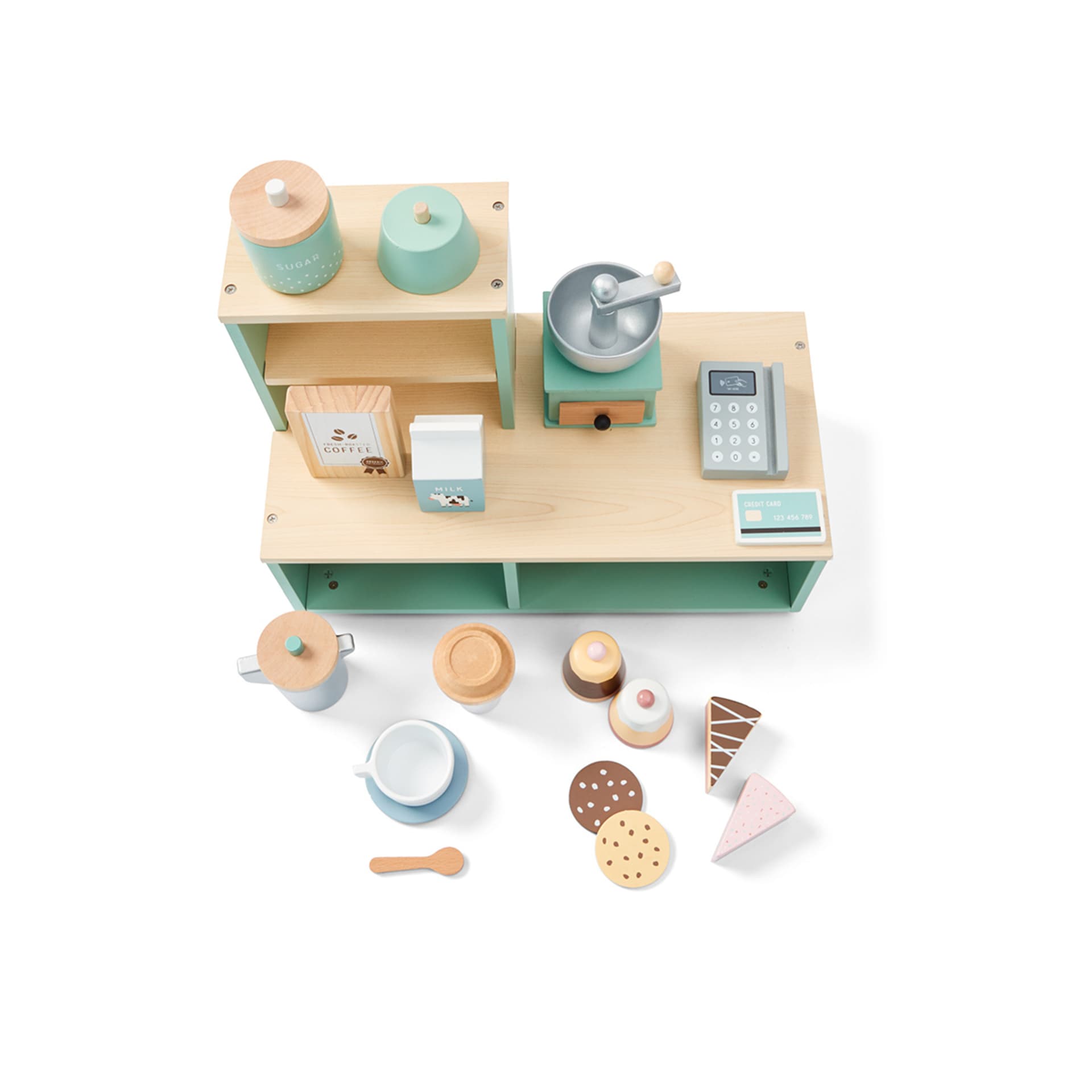 18 Piece Wooden Vintage Cafe Kmart