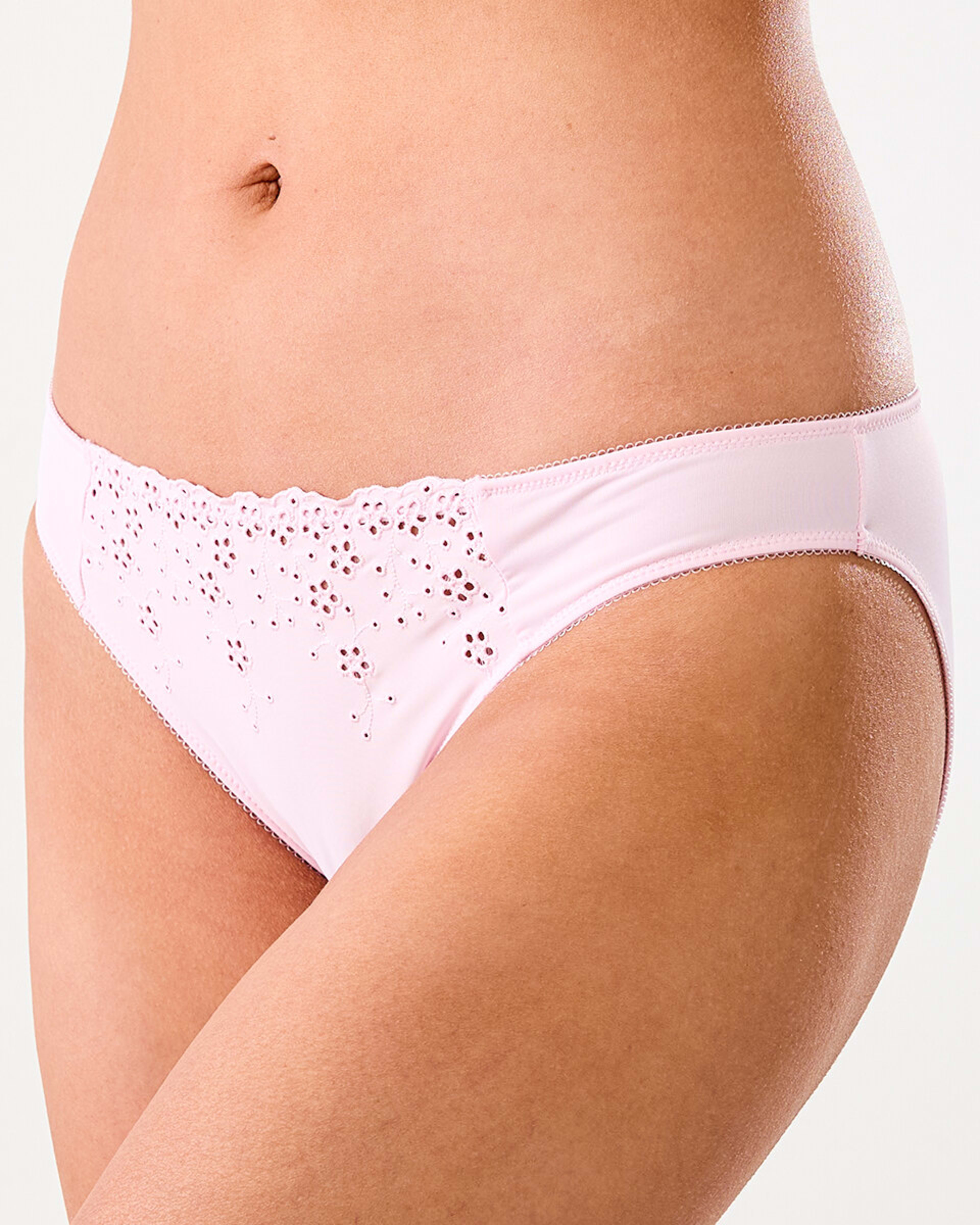 2 Co-ordinated Broderie Bikini Briefs Bllet Pink, 2 of 7