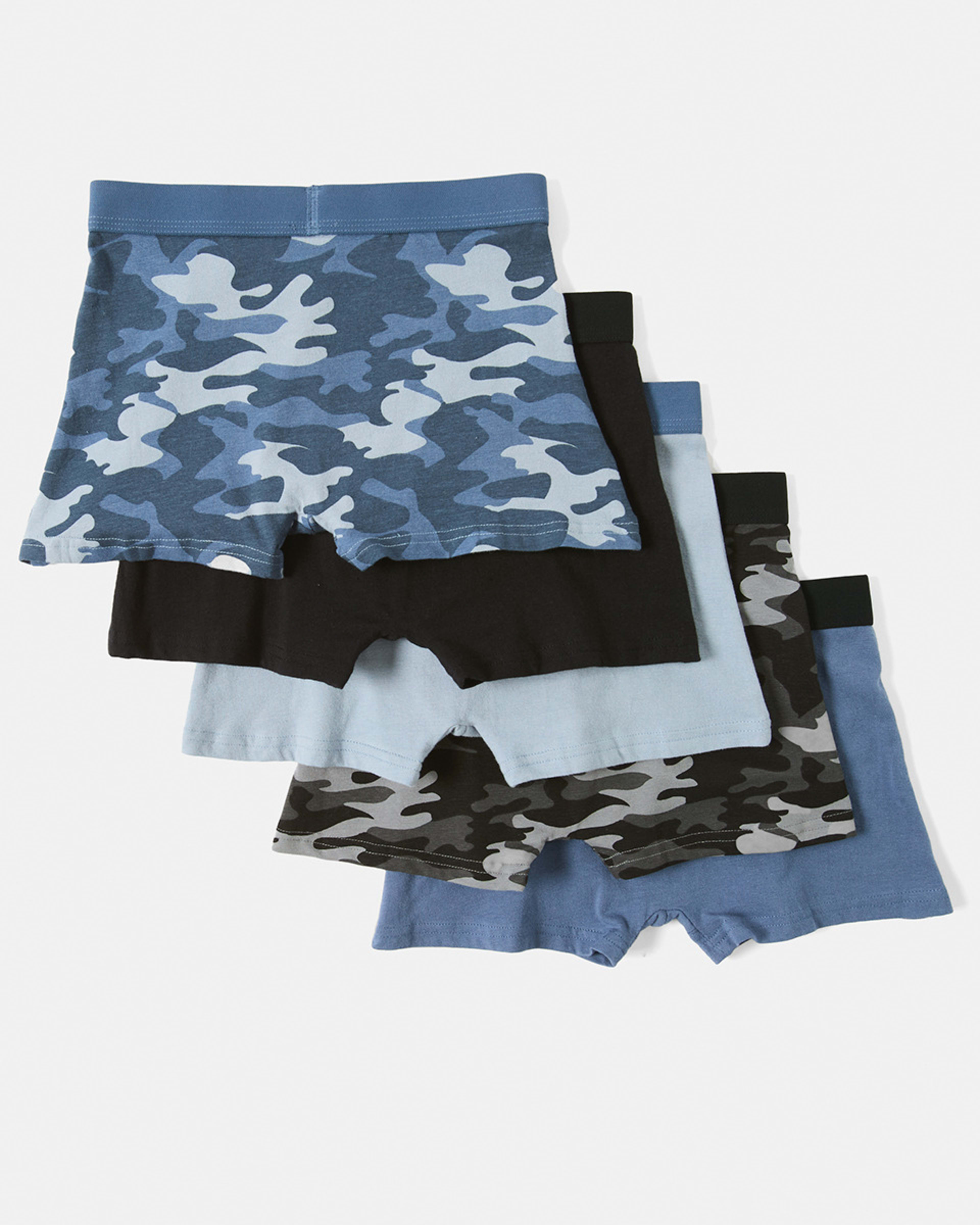 2 5 Pack Attach Elastic Trunks BLUE CAMO, 2 of 8