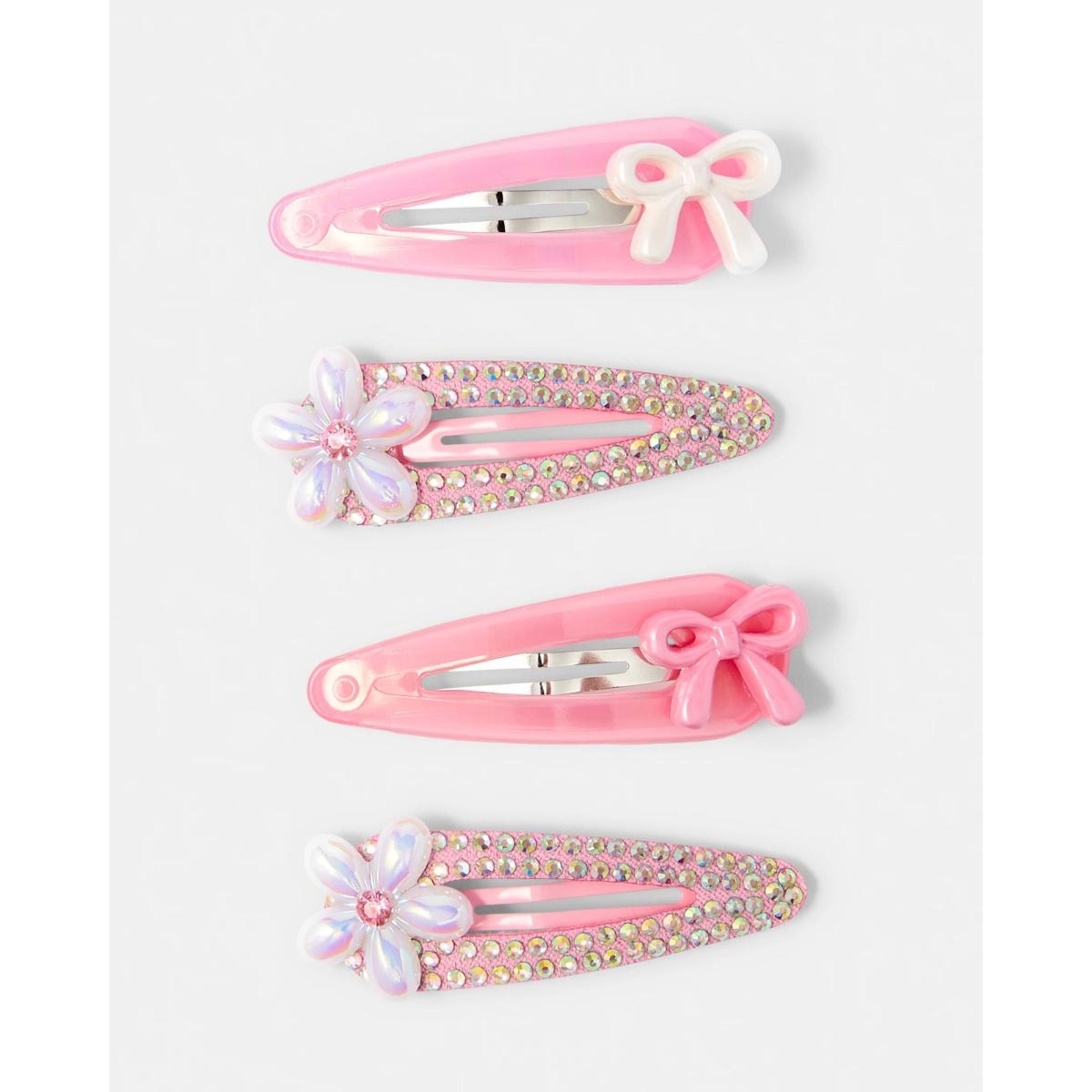 1 4 Pack Pink Bow Hair Clips, 1 of 3