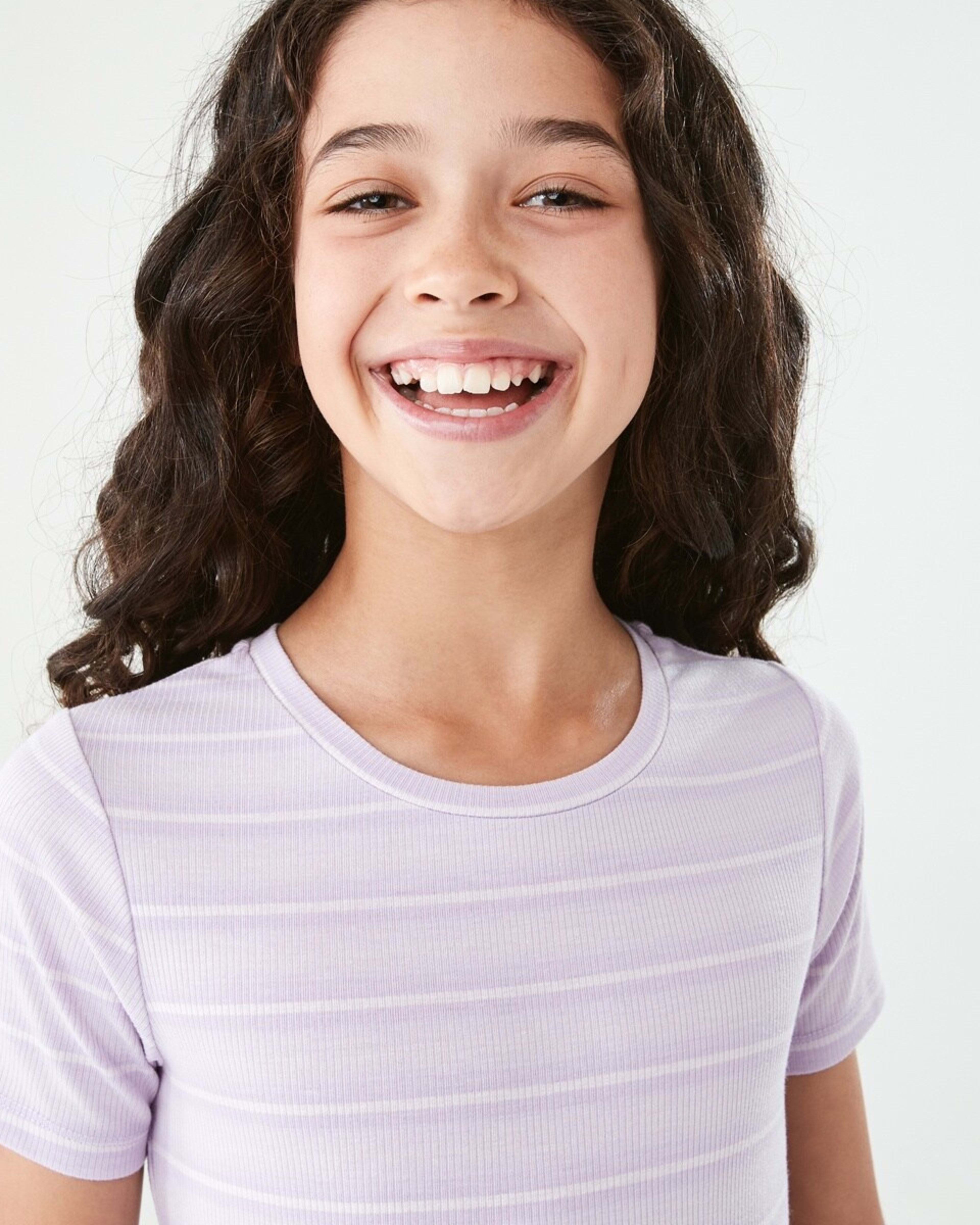 3 Short Sleeve Rib Top Pur Stripe, 3 of 9