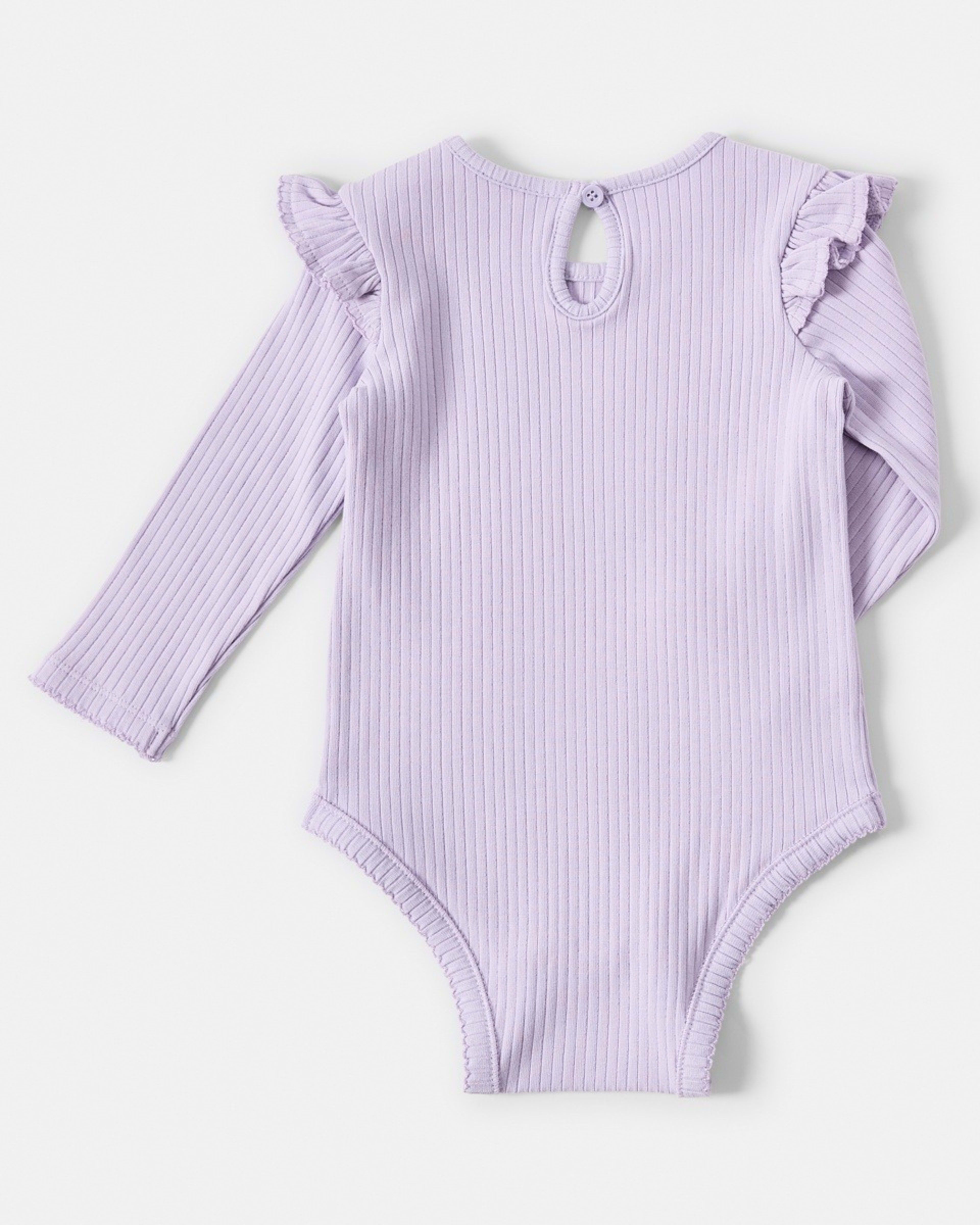 2 Frill Rib Bodysuit Pst Purple, 2 of 3