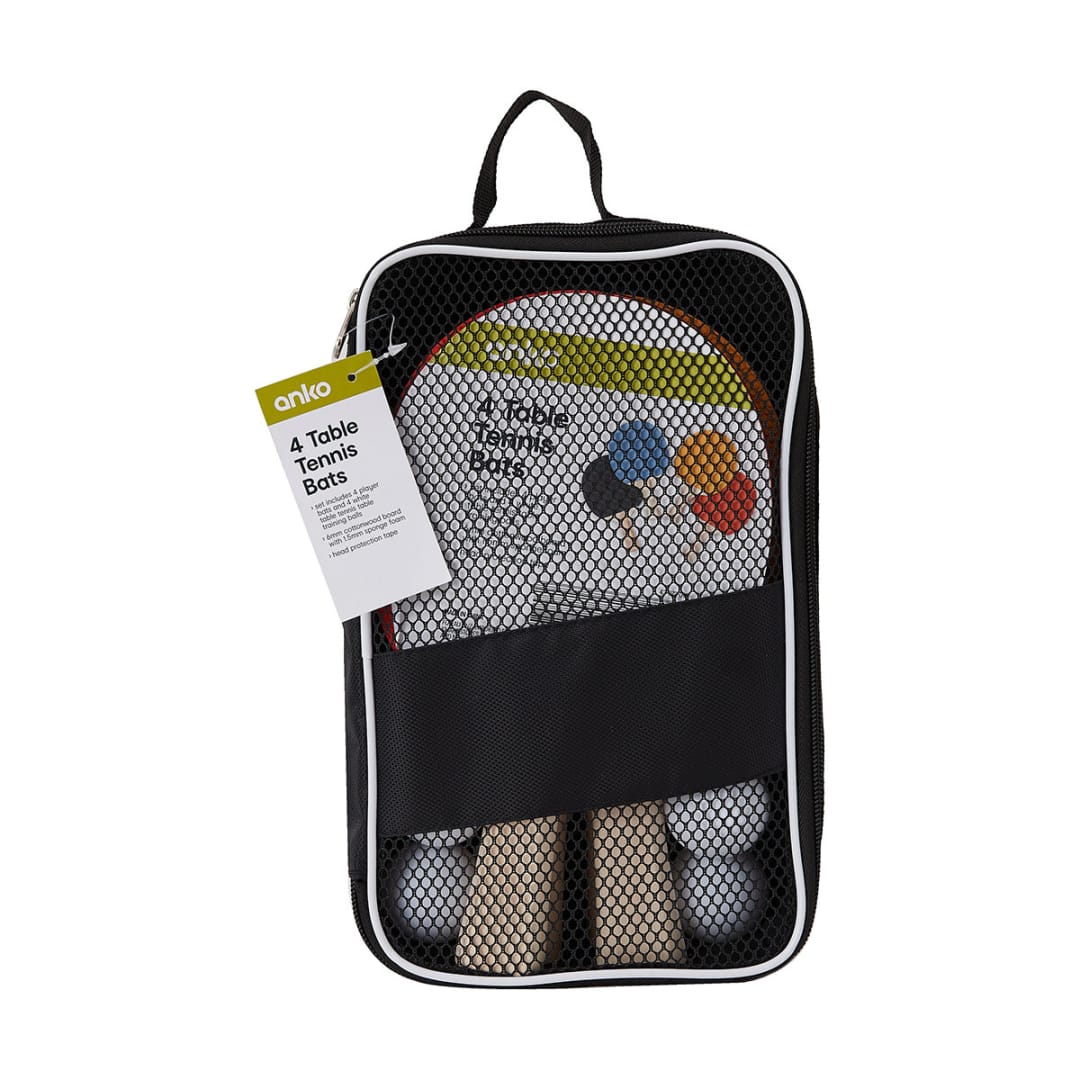 4 Table Tennis Bats Kmart