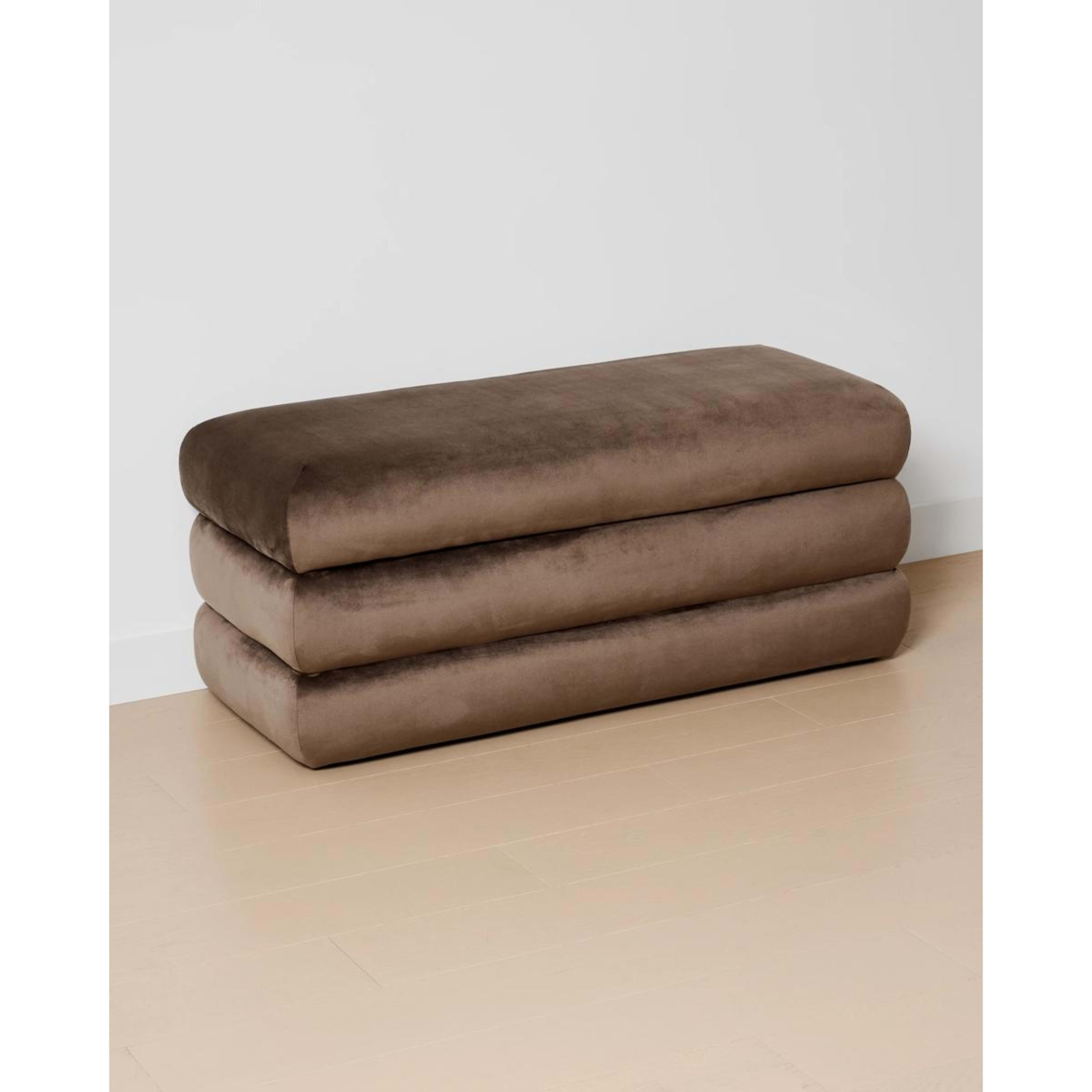 2 Aleks Velvet Storage Bench - Chocolate, 2 of 8