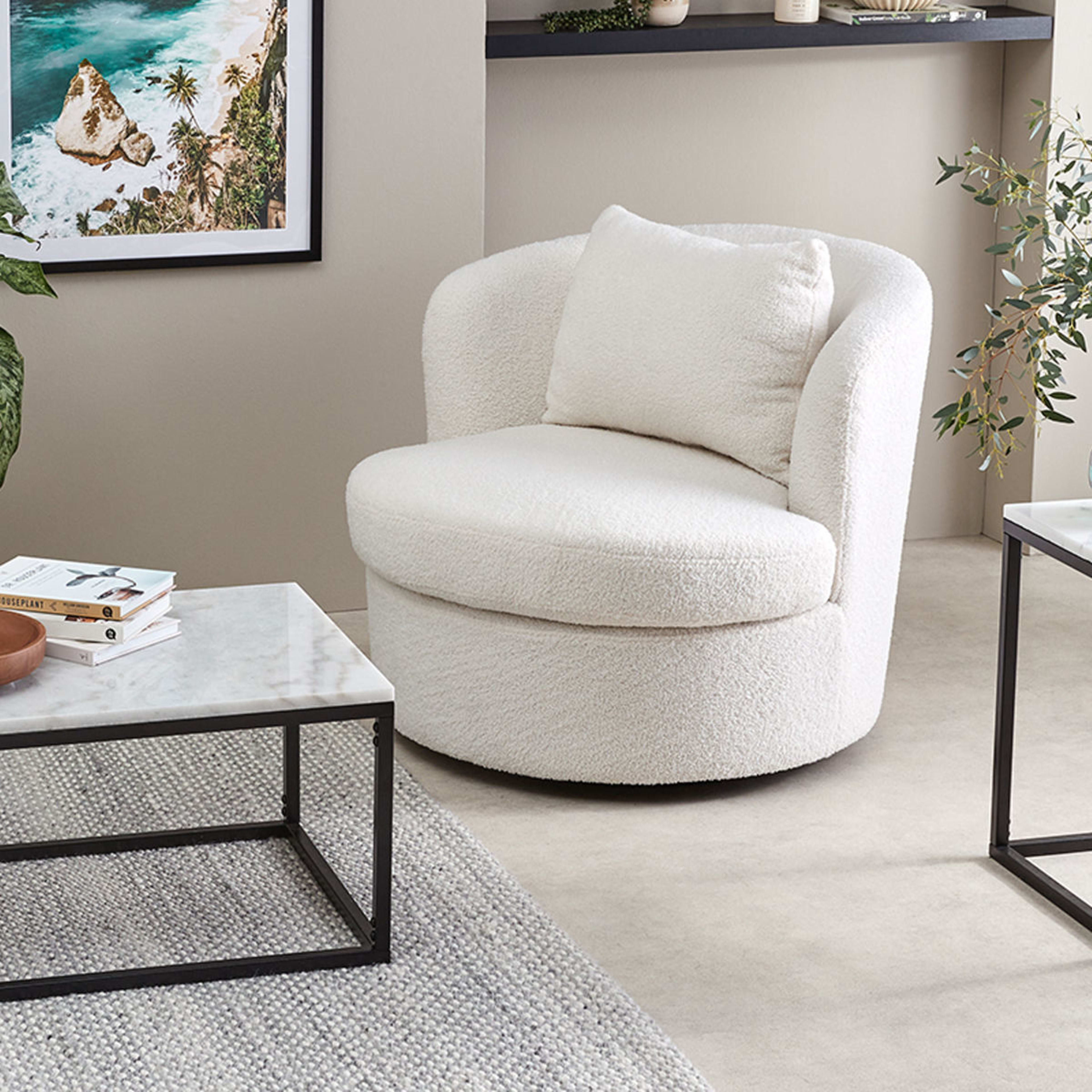 Boucle Swivel Chair Kmart