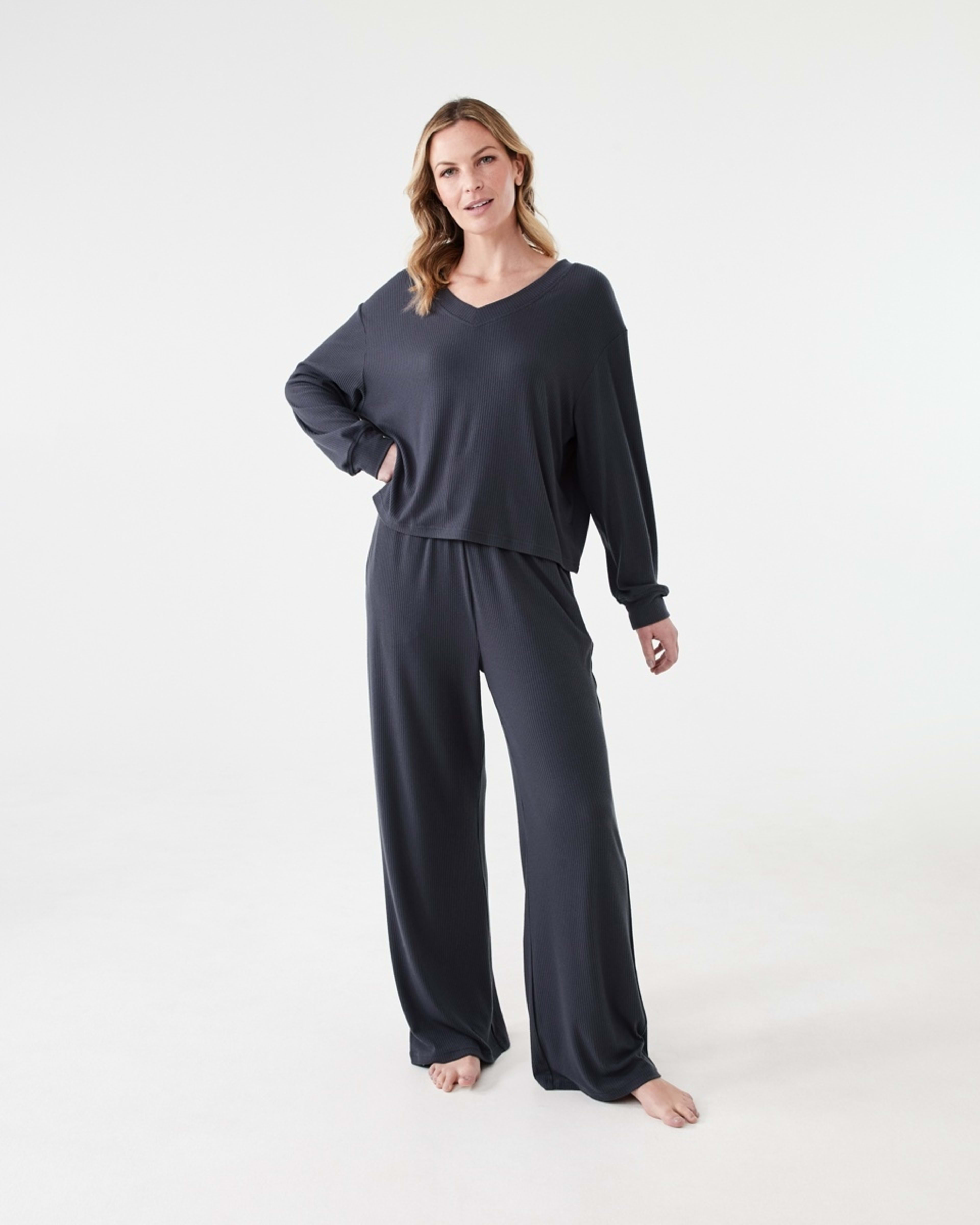 6 Brushed Rib Flare Pants Wshd Slate, 6 of 6