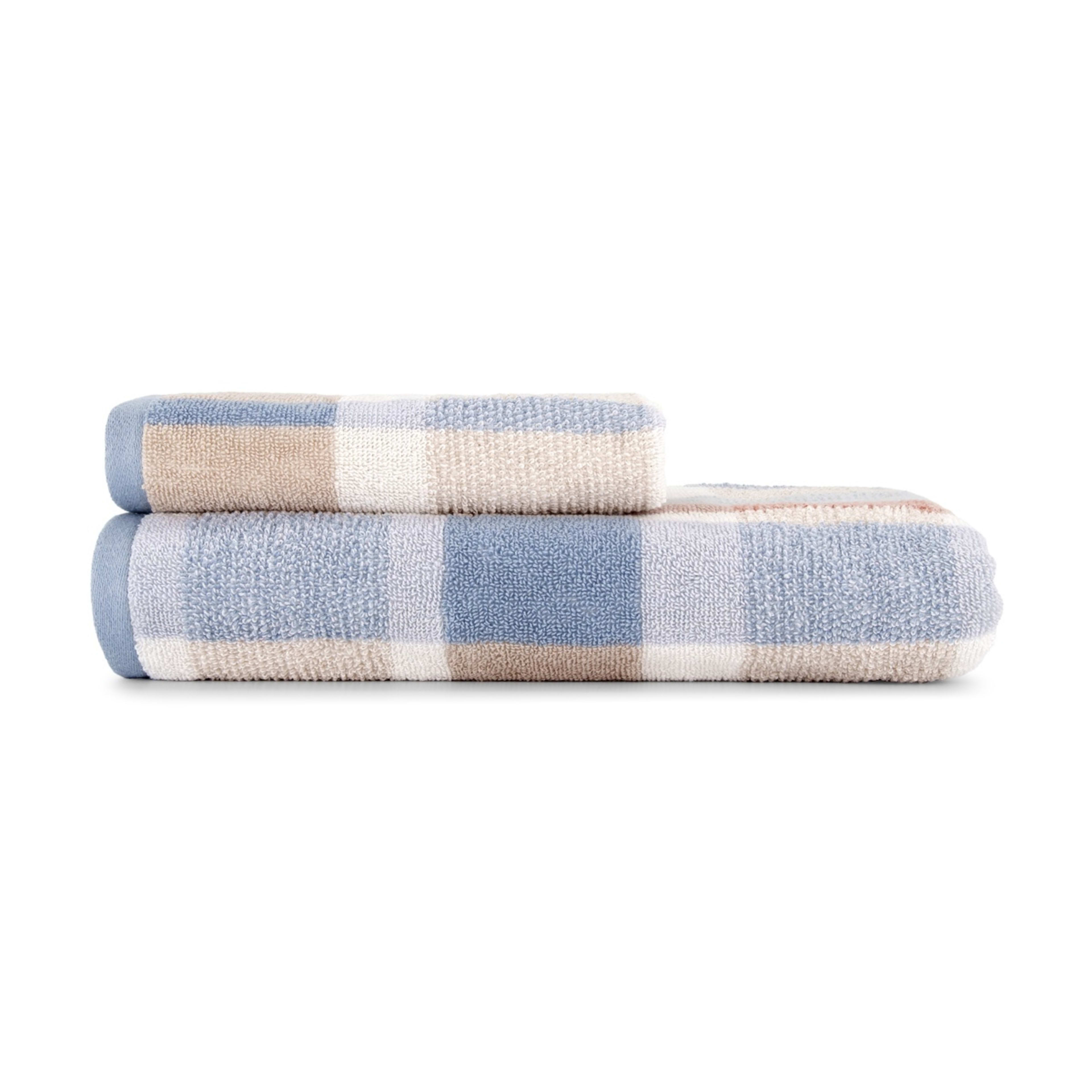 Plaid Blue Cotton Bath Towel - Kmart