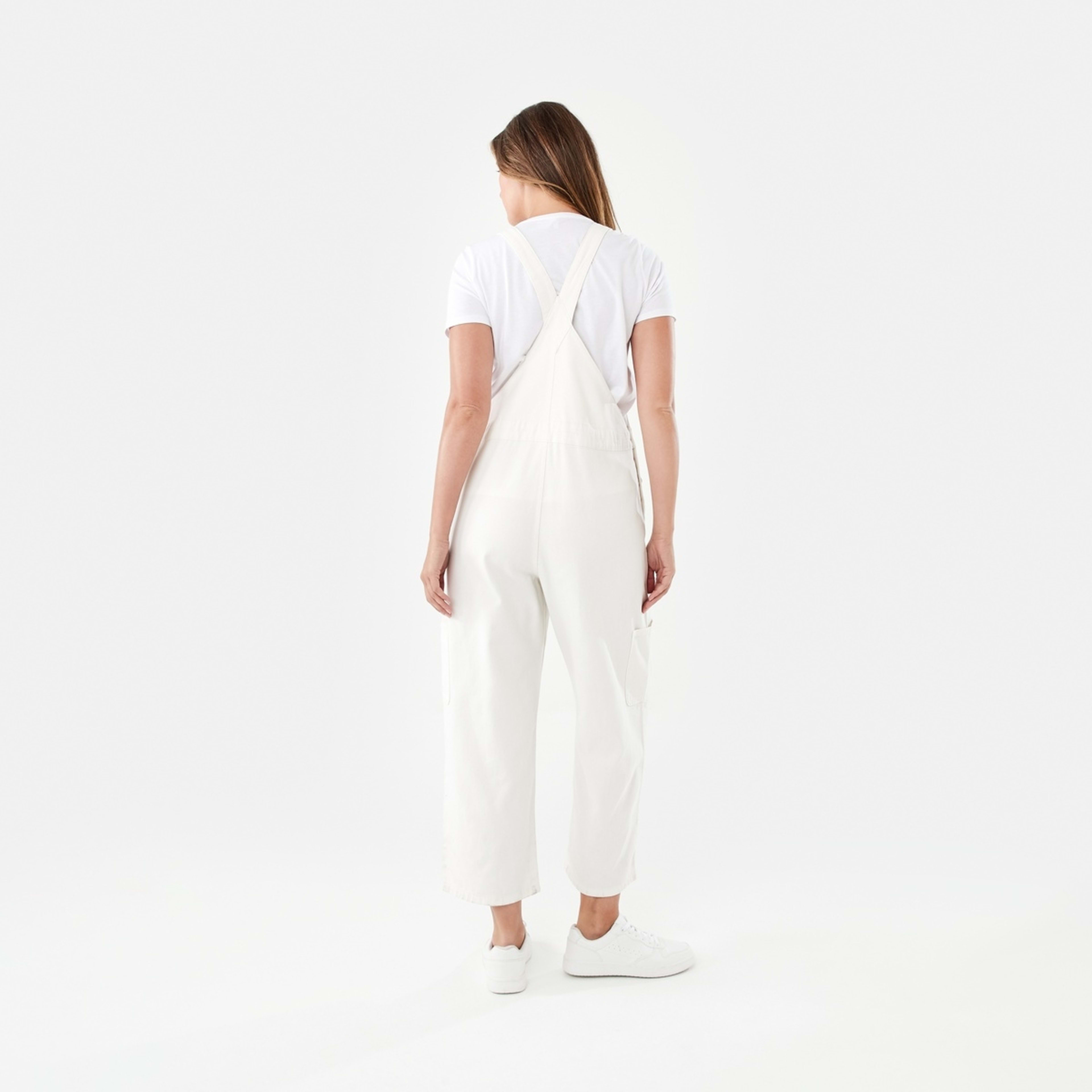 3 Sleeveless Cargo Dungarees Ecru, 3 of 8