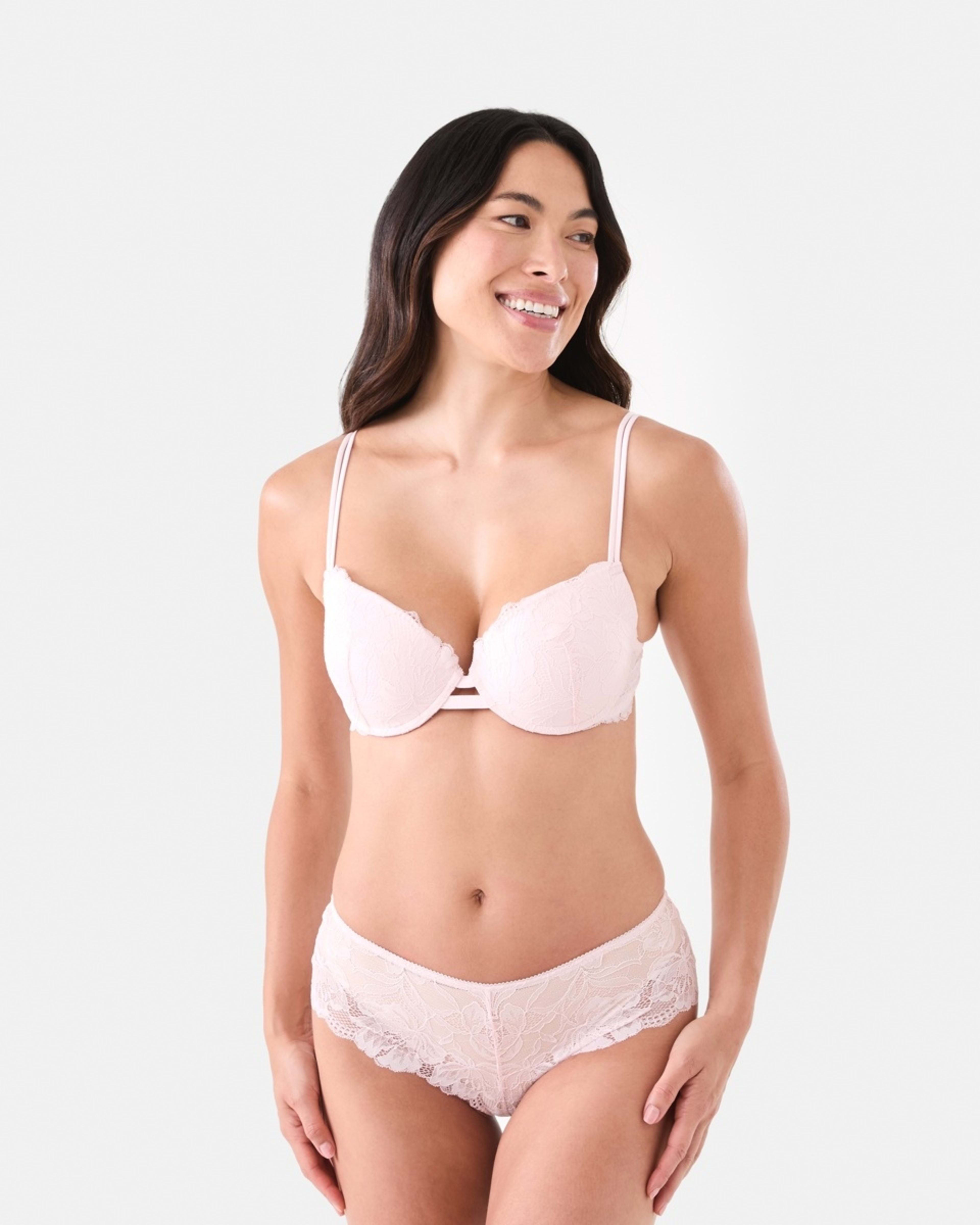 4 Co-ordinated Bloom Lace Briefs Pink Chalk, 4 of 4