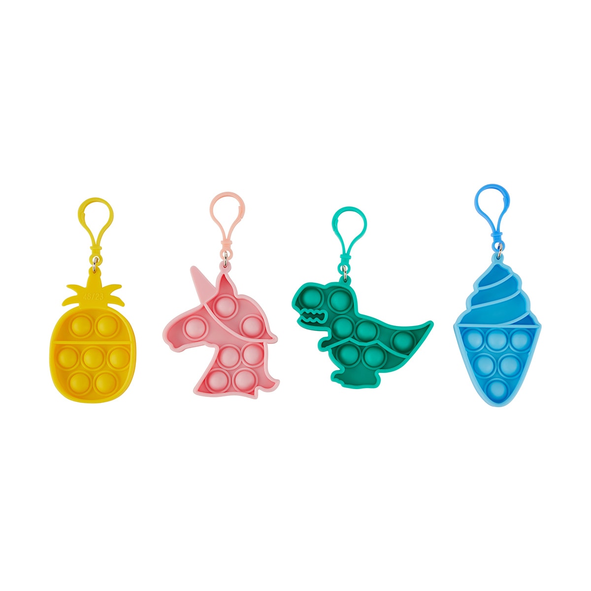 4 Piece Fidget Popper Keychains Kmart