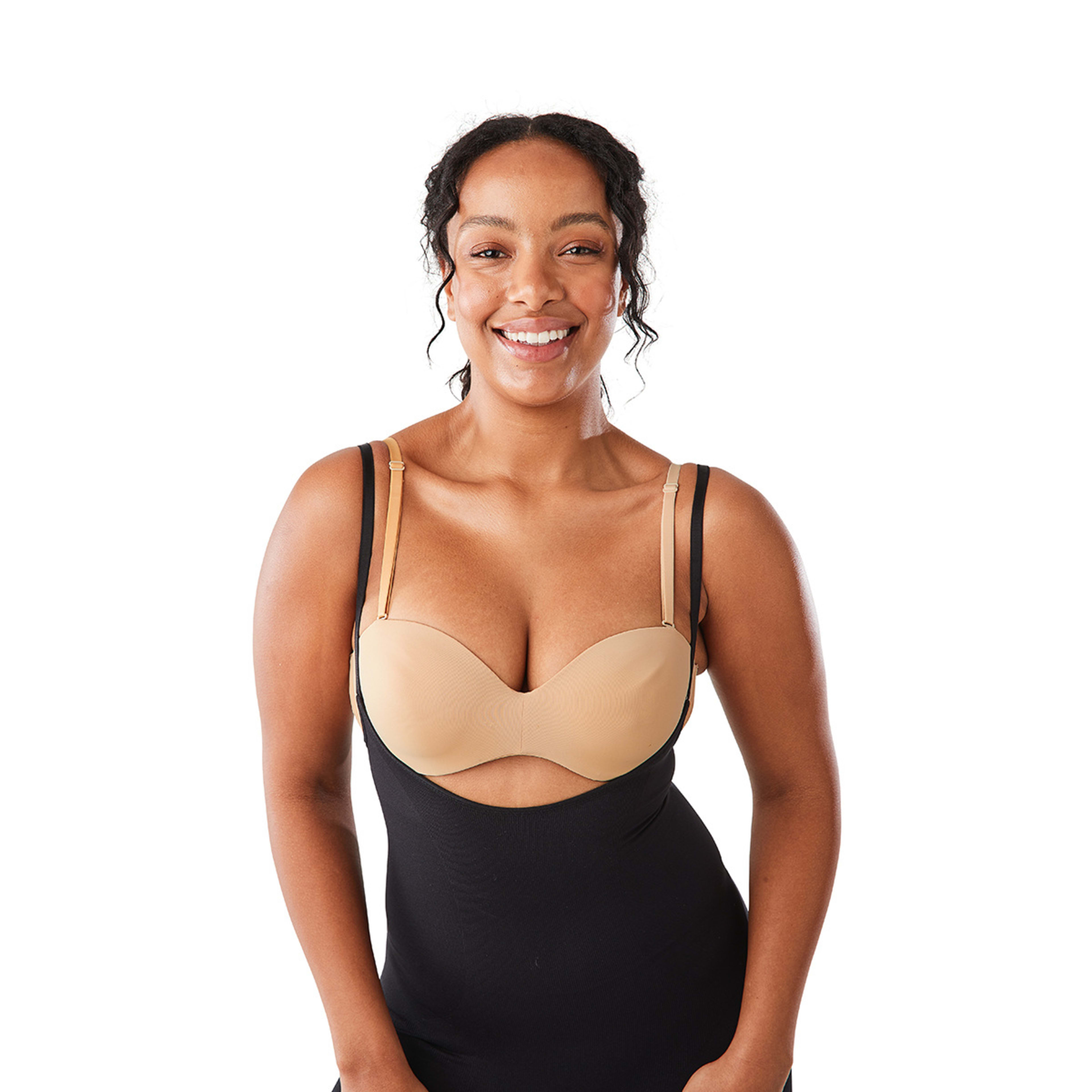 5 Seamfree Under Bust Long Leg Bodysuit Black, 5 of 8