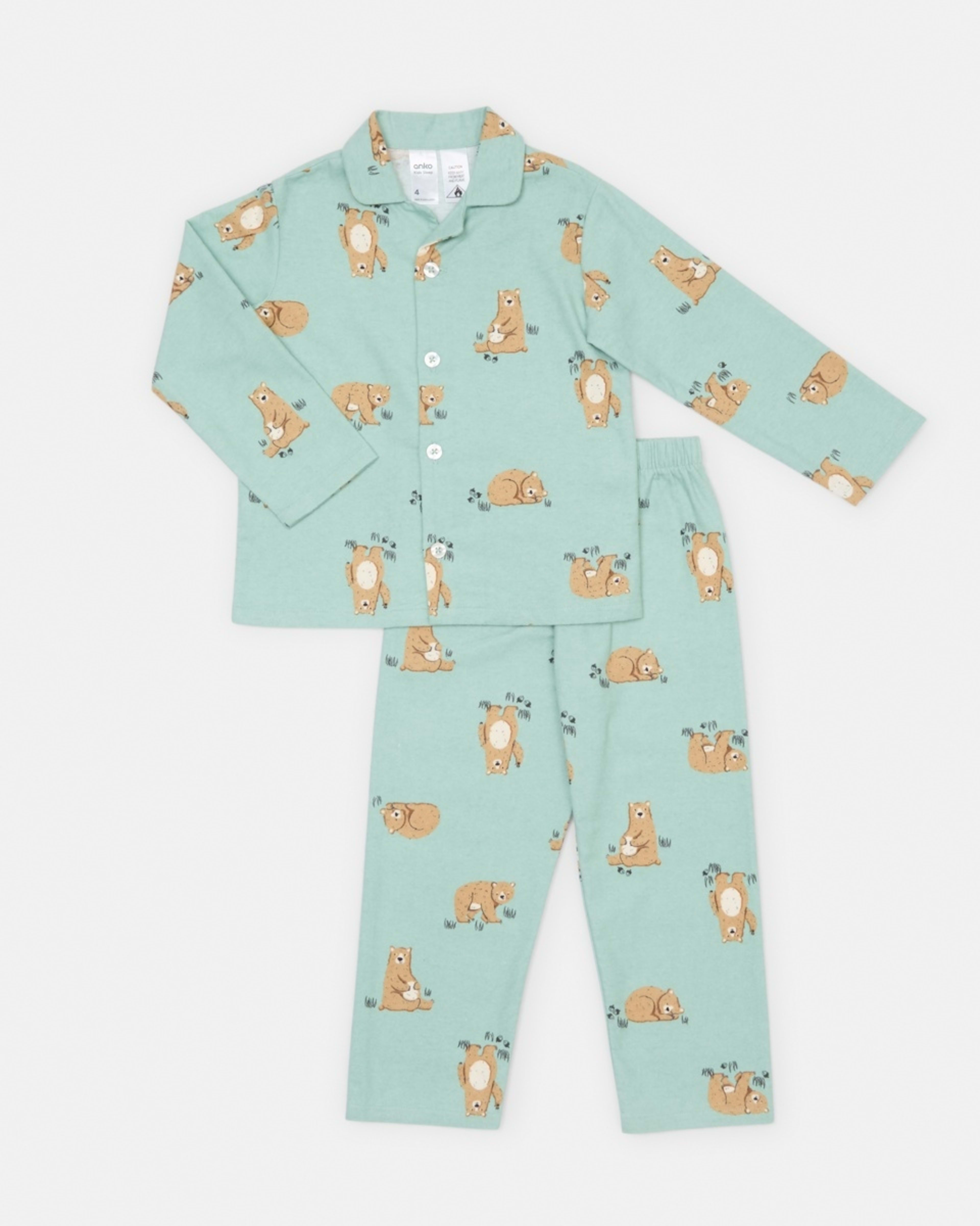 6 Flannelette Pyjama Set Brn Bear, 6 of 9