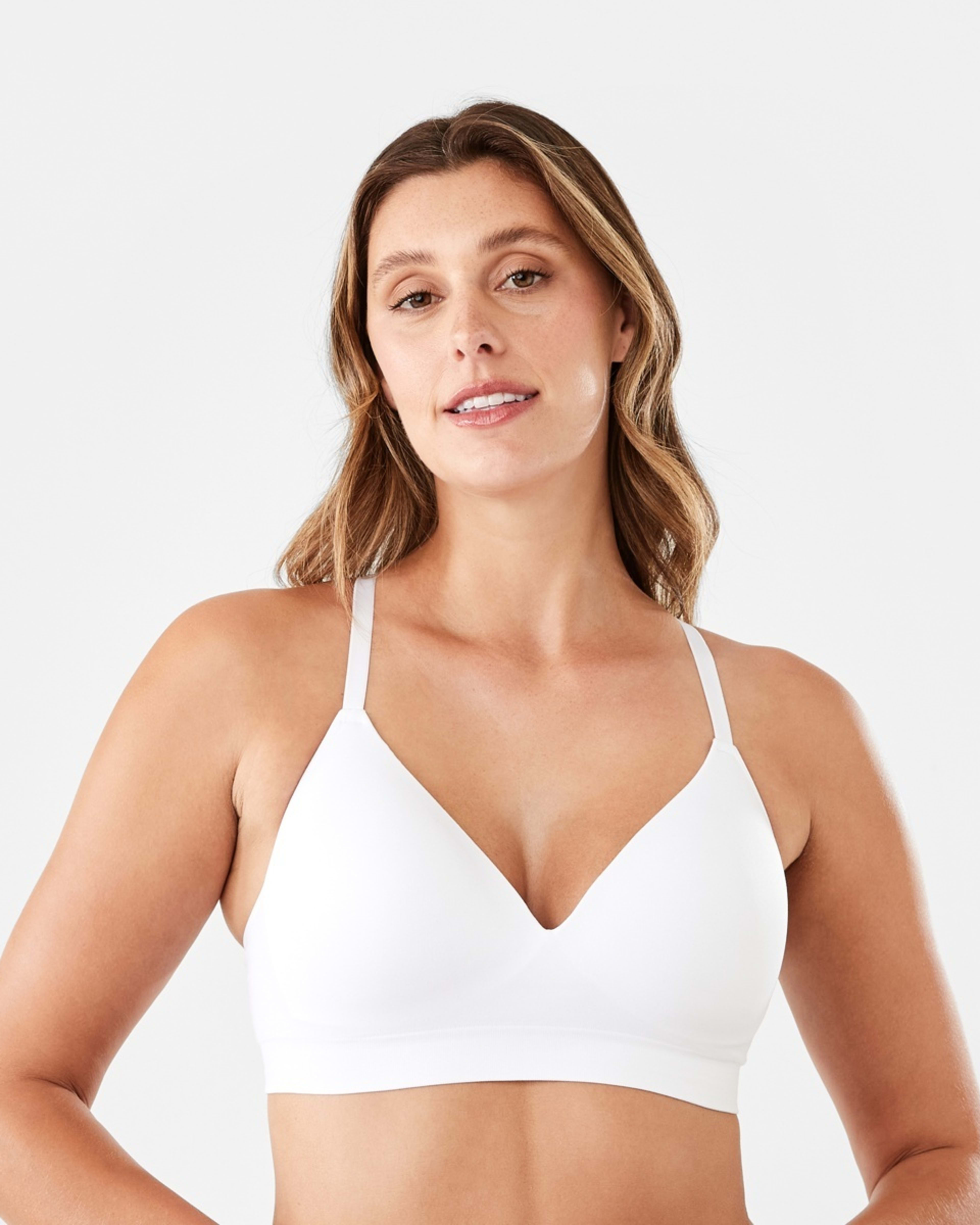 3 2 Pack Wirefree Racerback T-shirt Bra SILVER MARLE, WHITE, 3 of 10