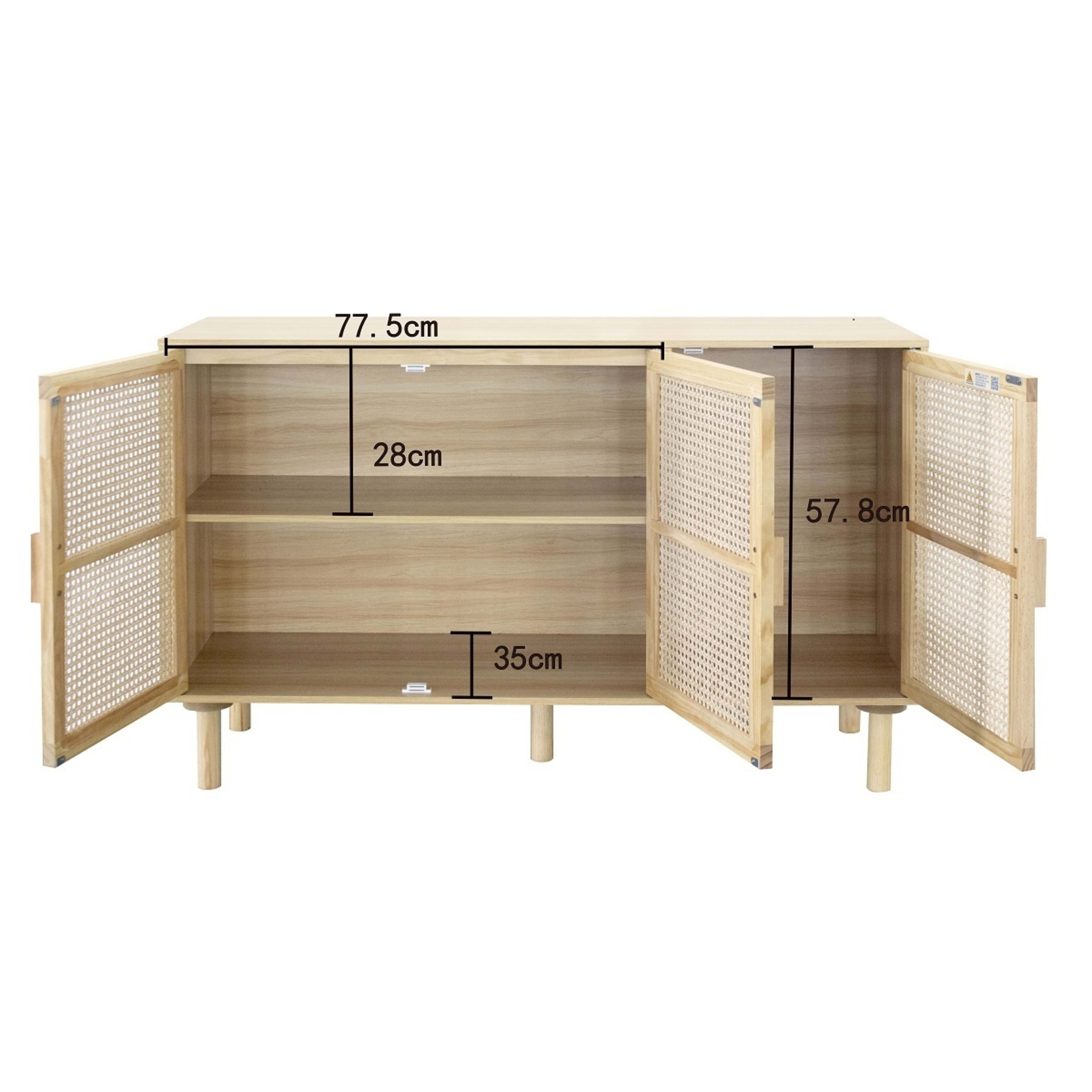 10 Rattan Sideboard with Adjustable Shelves, 10 of 10