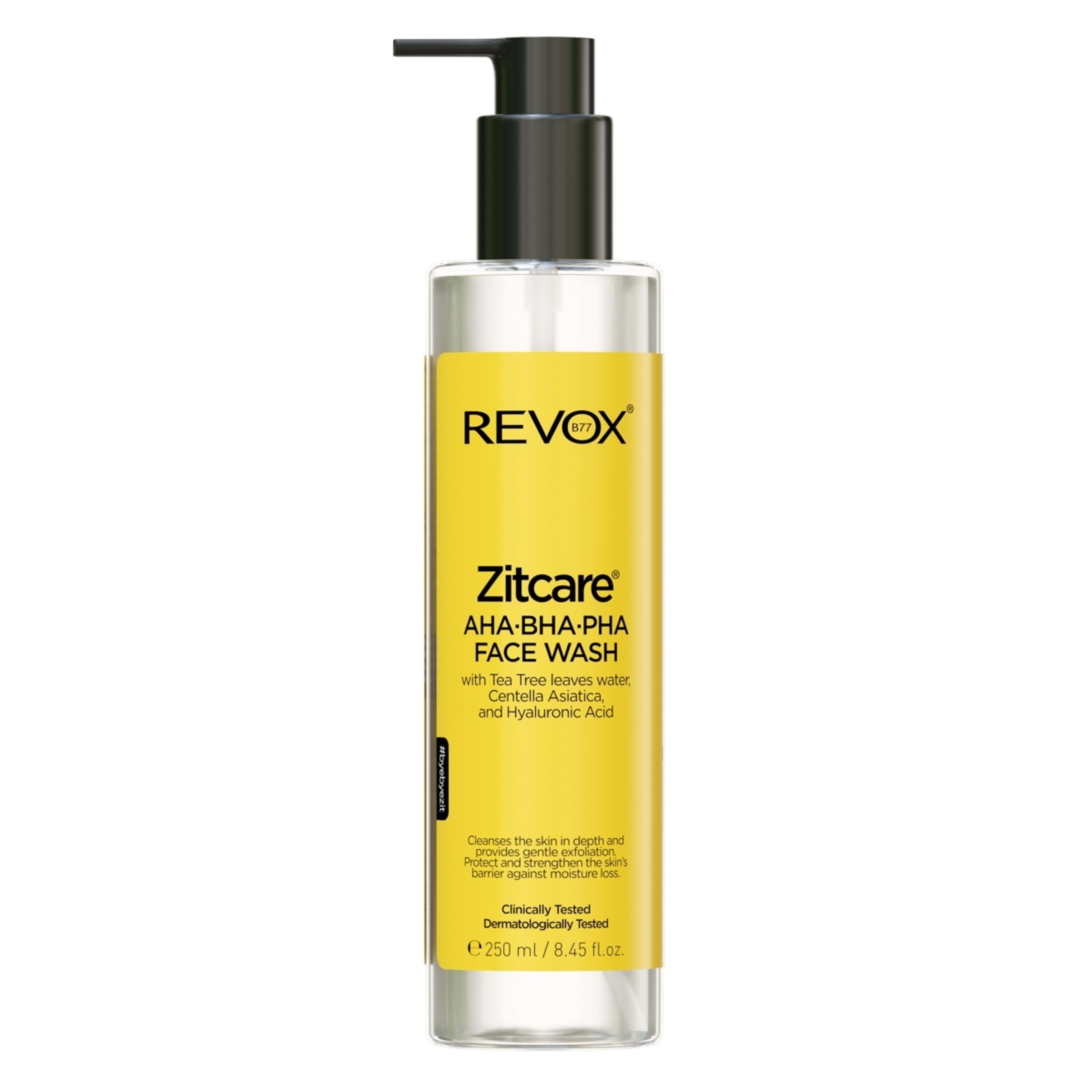 1 Revox B77 Zitcare Face Wash 250ml - AHA, BHA, PHA, Tea Tree Leaves Water, Centella Asiatica and Hyaluronic Acid