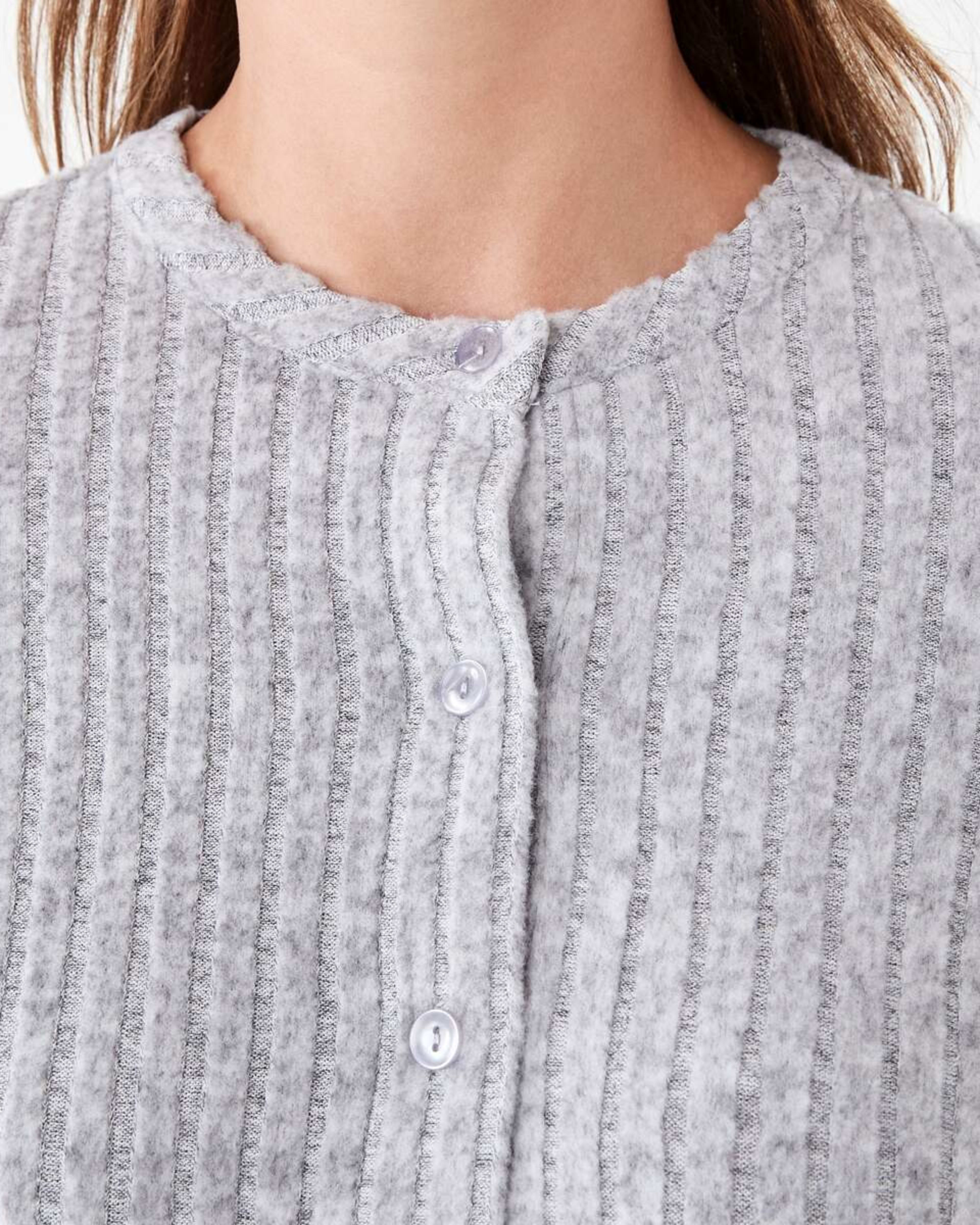 5 Brushed Ribbed Long Sleeve Lounge Top Slvr Marle, 5 of 5
