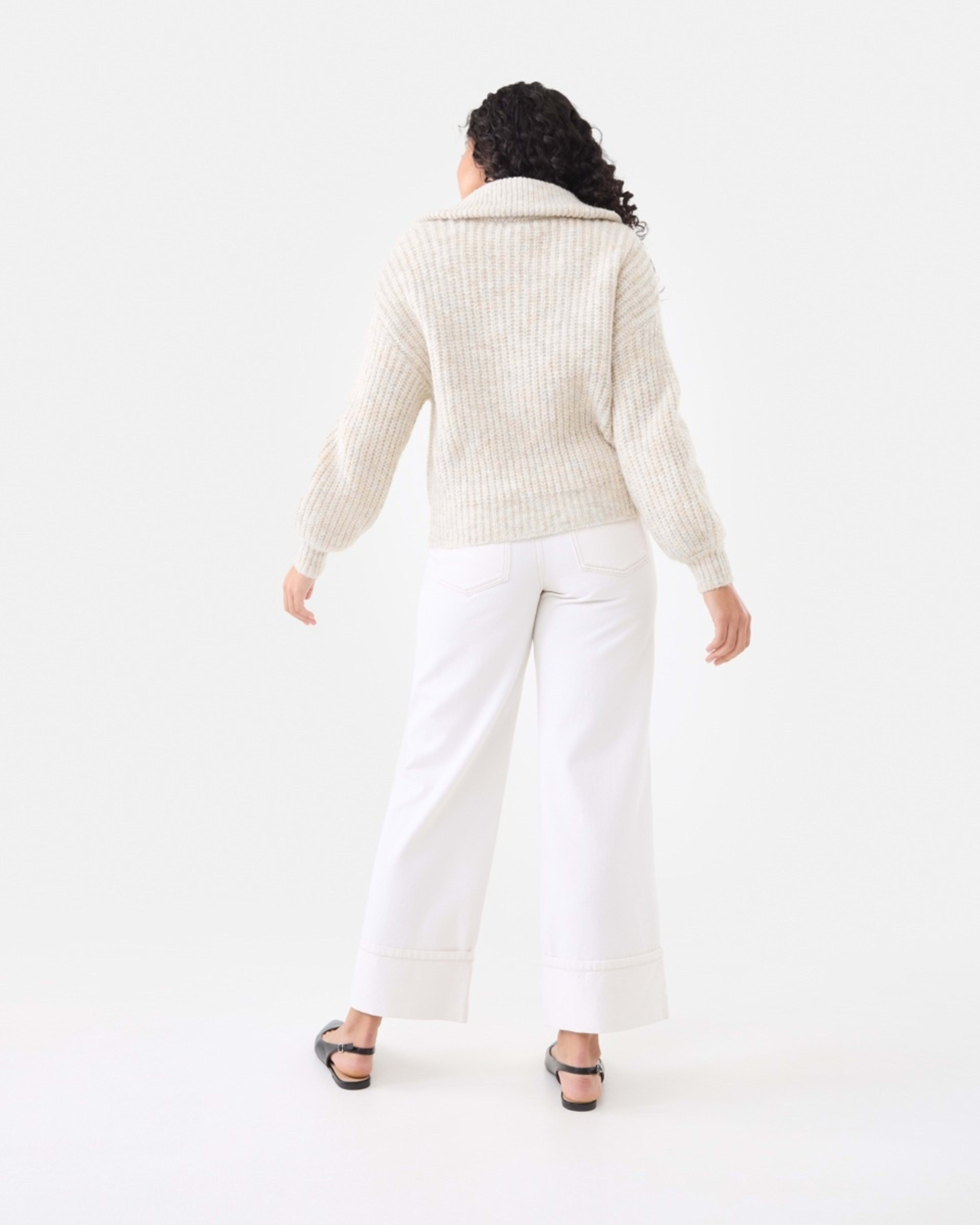 5 Fisherman Rib Knit Bomber Bge Otml, 5 of 9
