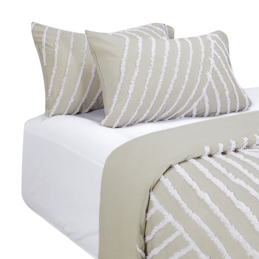 Phoenix Cotton Quilt Cover Set King Bed, Beige Kmart