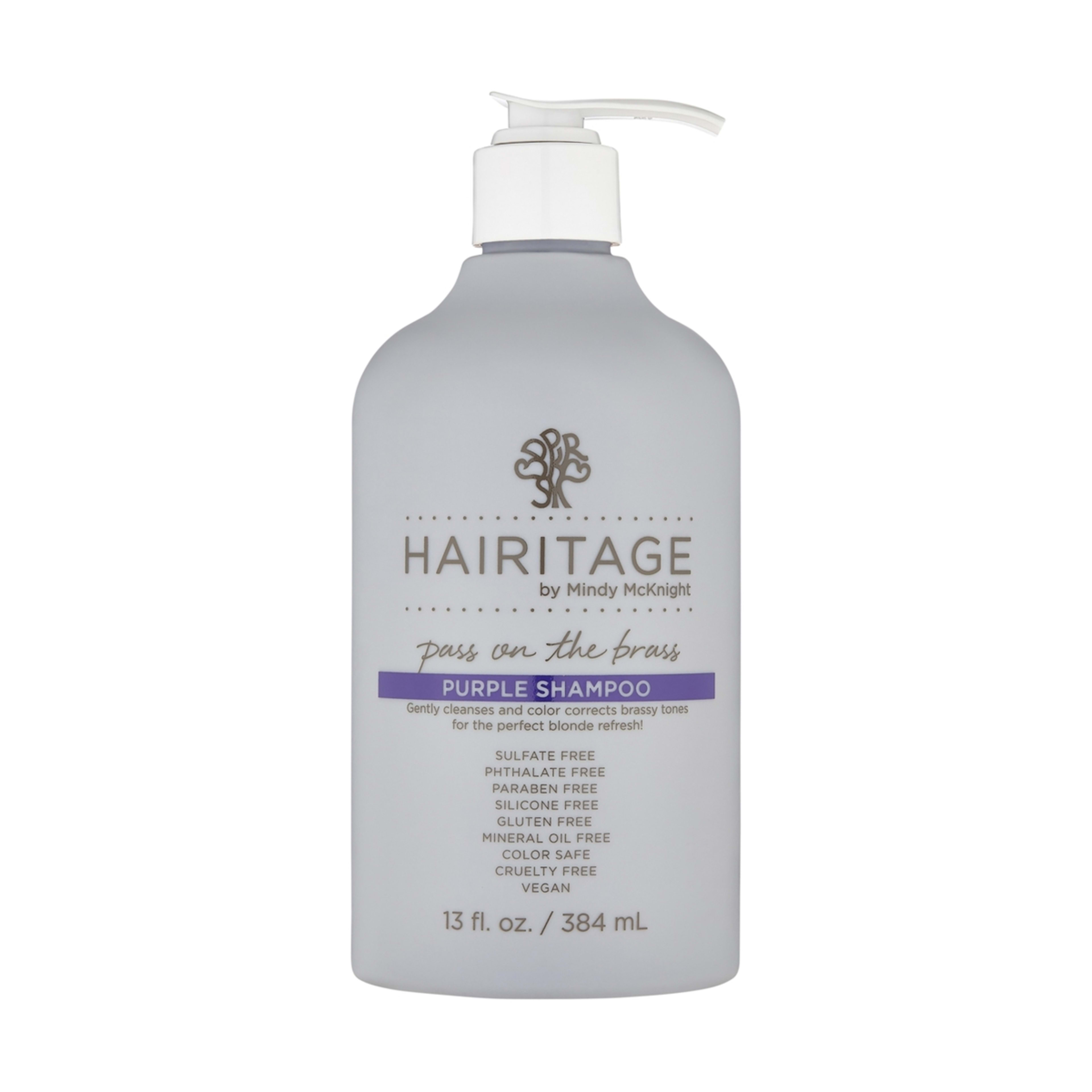 Hairitage by Mindy McKnight Pass on the Brass Purple Shampoo 384ml