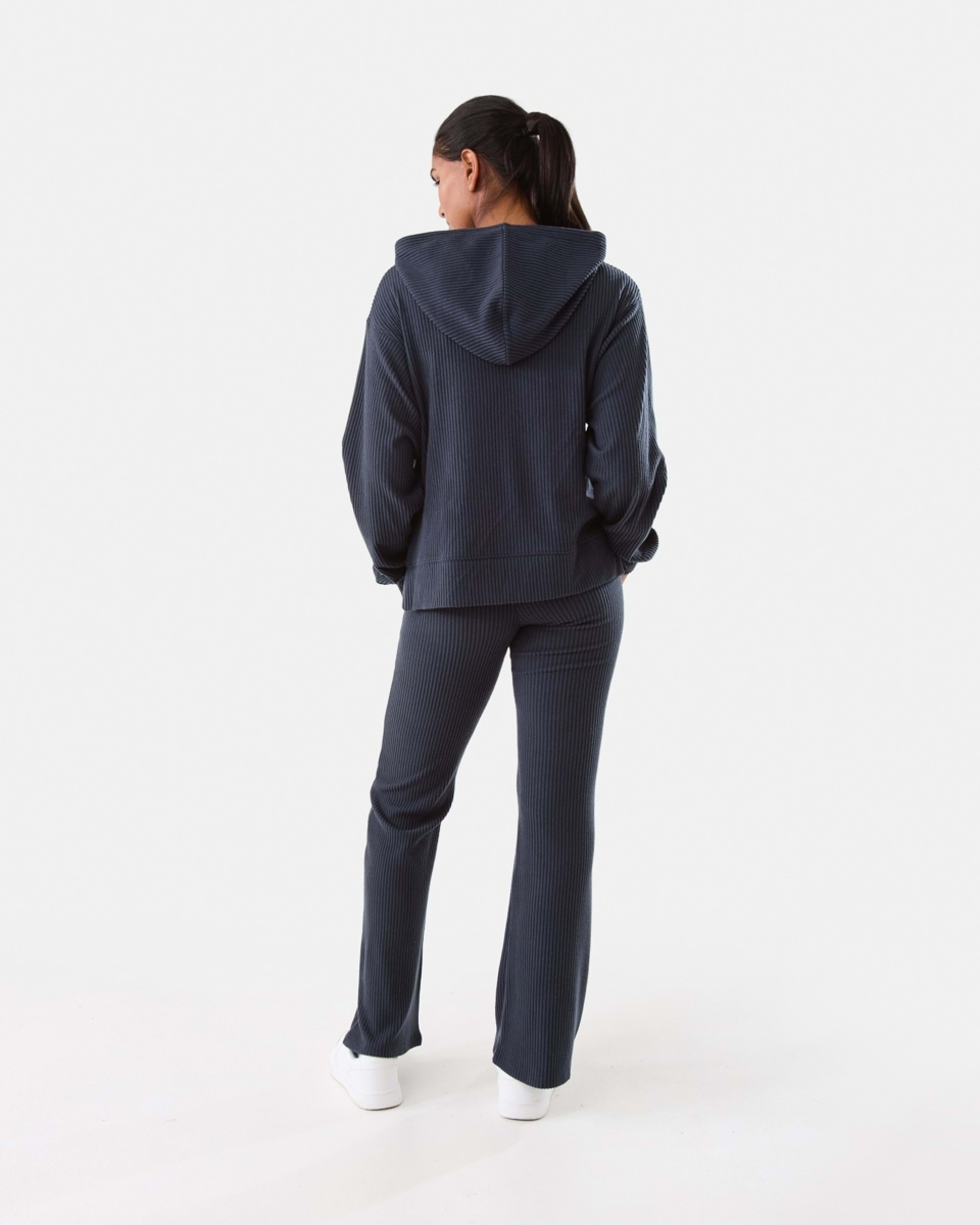 4 Everlast Womens Ribbed Luxe Flare Trackpants Wshed Navy, 4 of 5